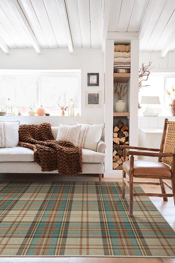 280-dress-stewart-tartan-khaki-flatwoven-rug-2.jpg Dress Stewart Tartan Khaki Flatwoven Rug