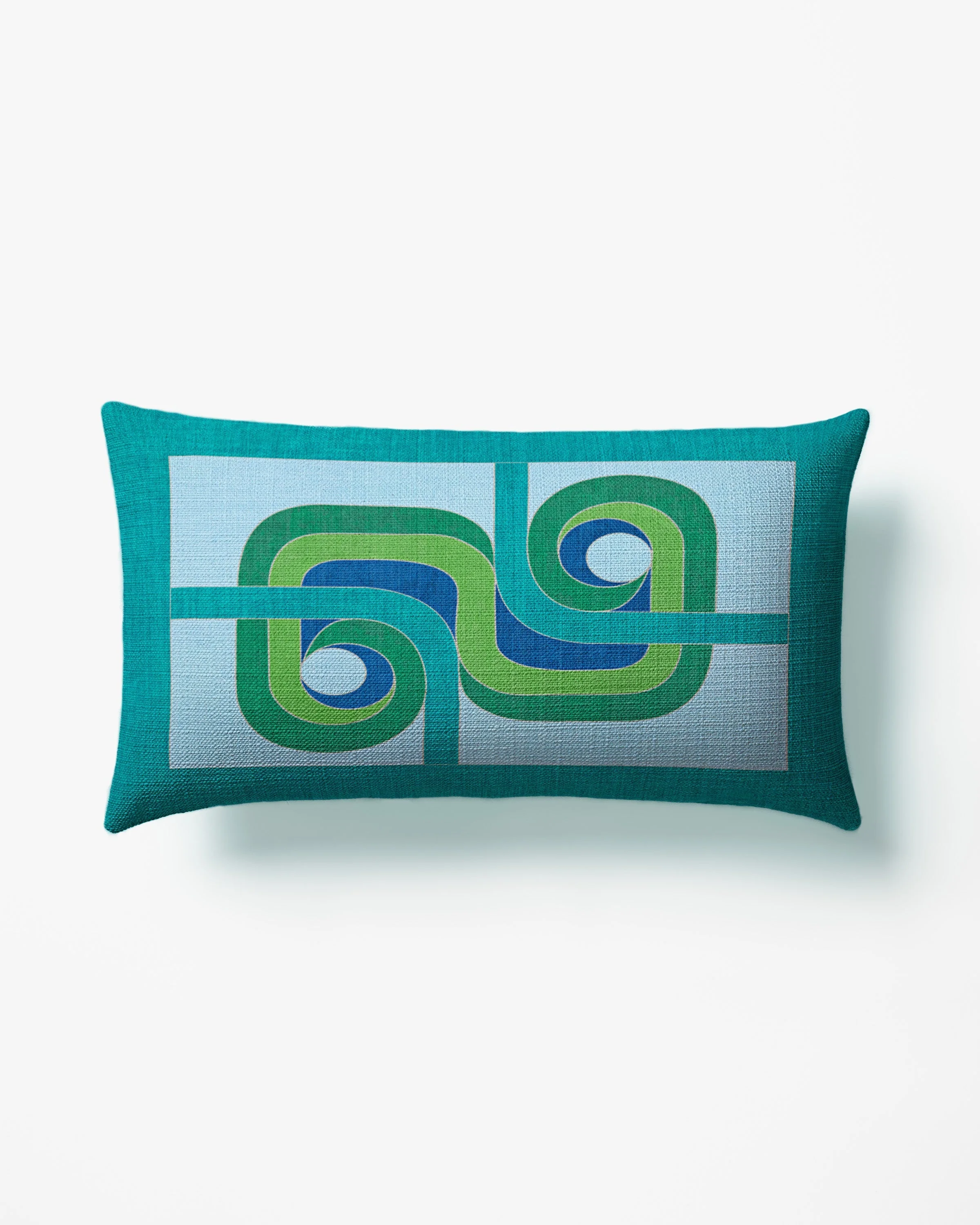 Madrid Turquoise & Green Woven Throw Pillow