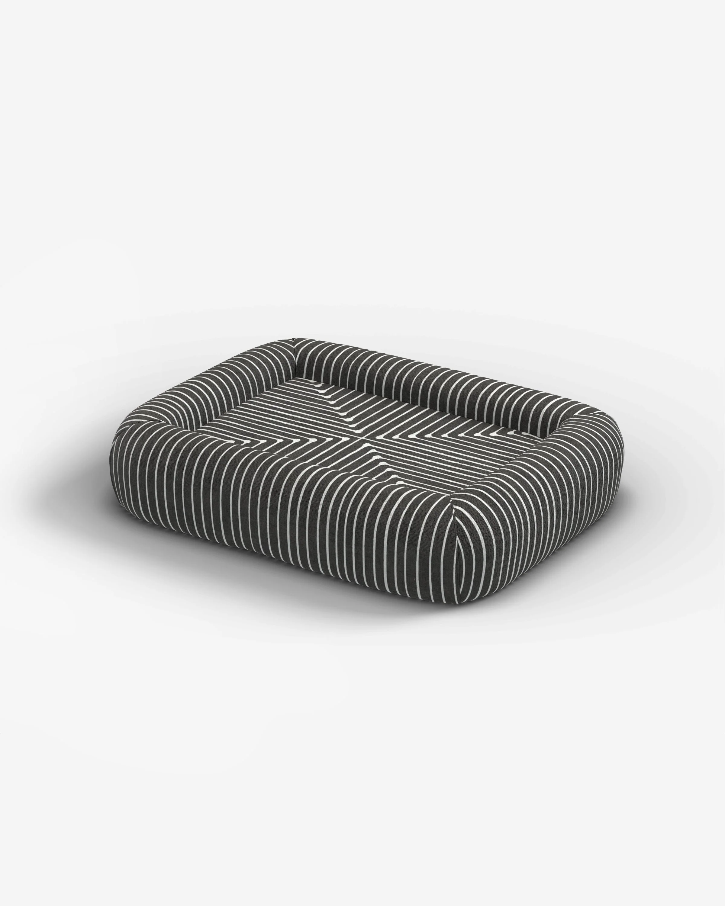 Inkdrop Charcoal Woven Bolster Pet Bed