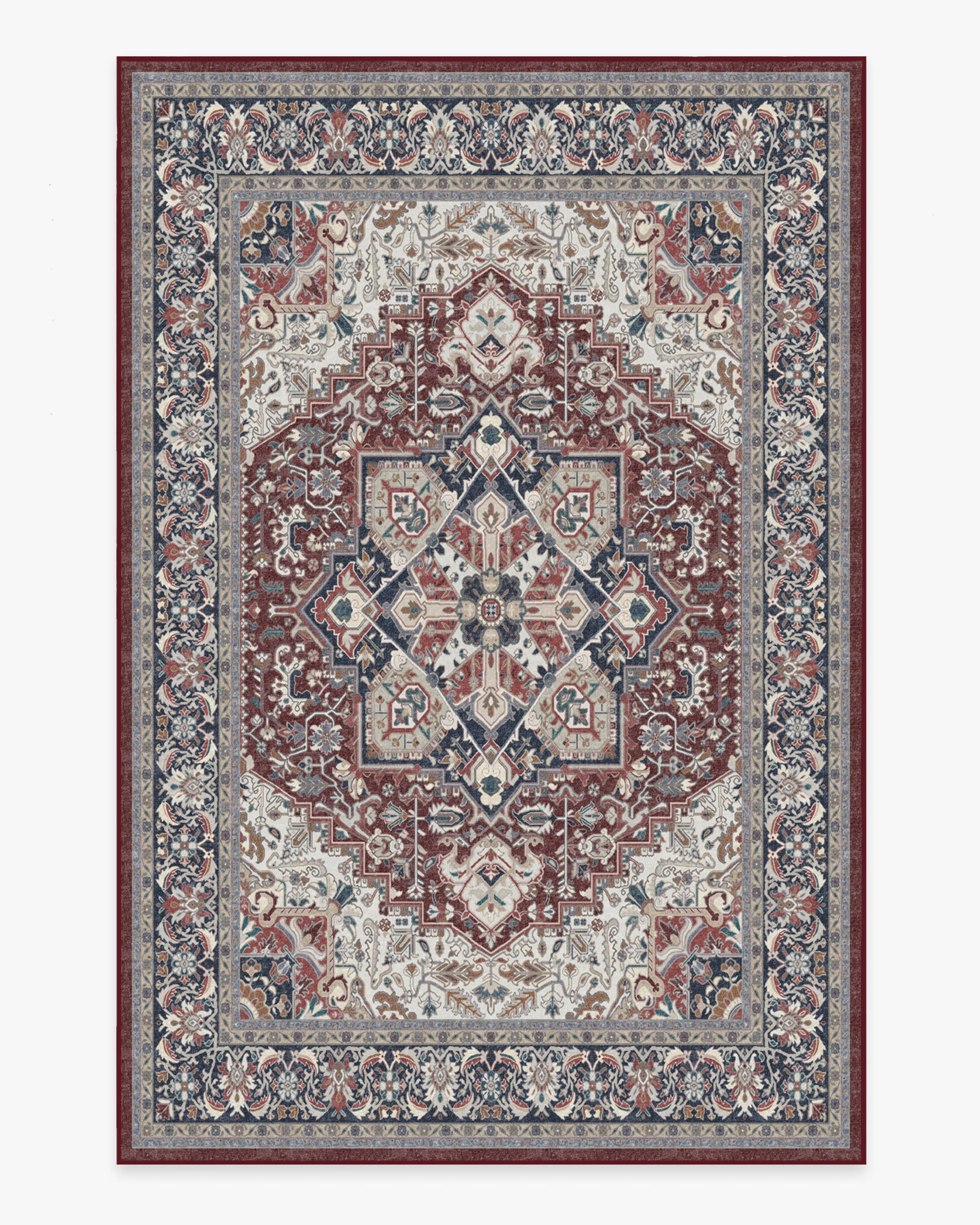 Hendesi Heriz Bordeaux Rug