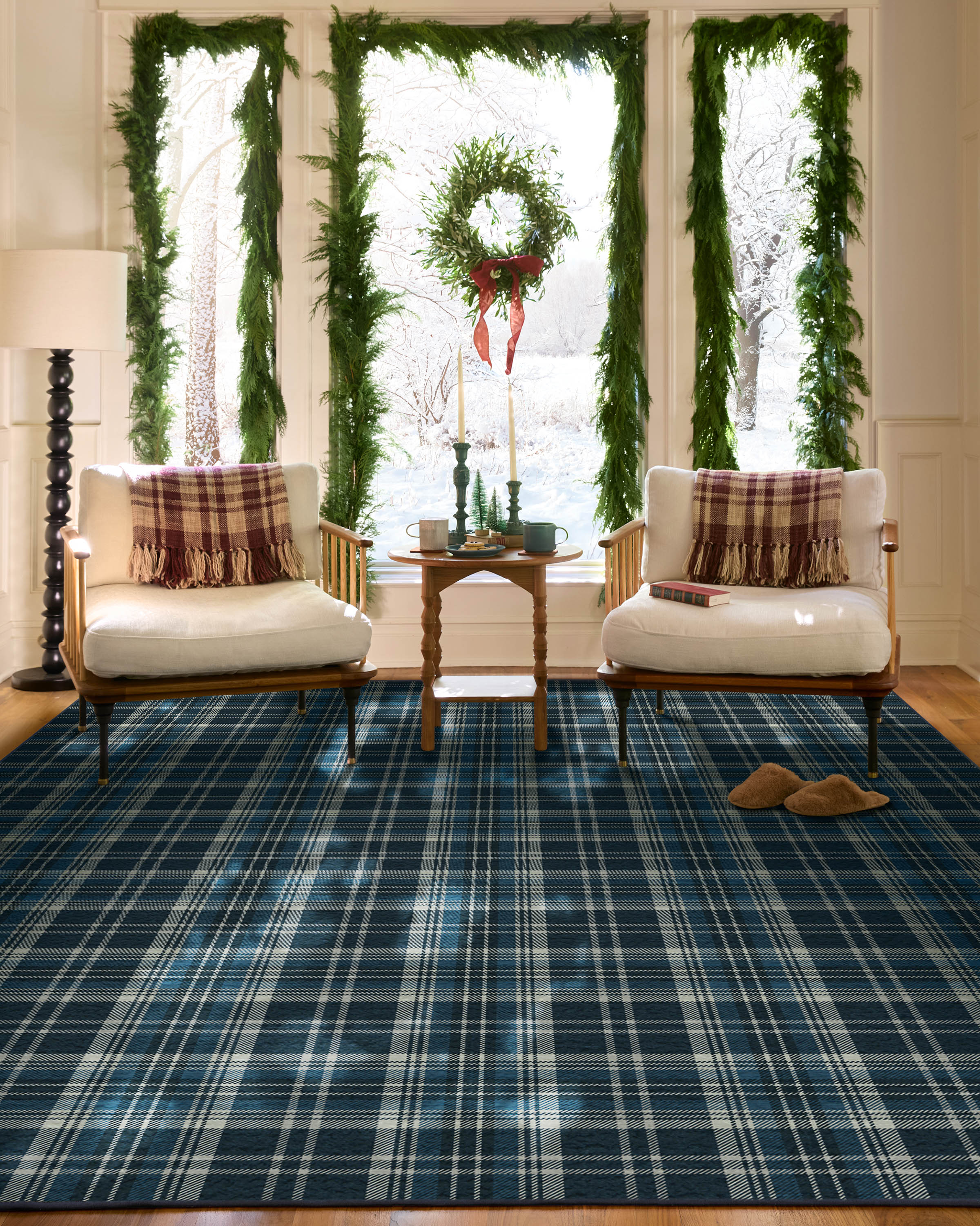 347-dress-stewart-tartan-navy-flatwoven-rug-7.jpg Dress Stewart Tartan Navy Flatwoven Rug