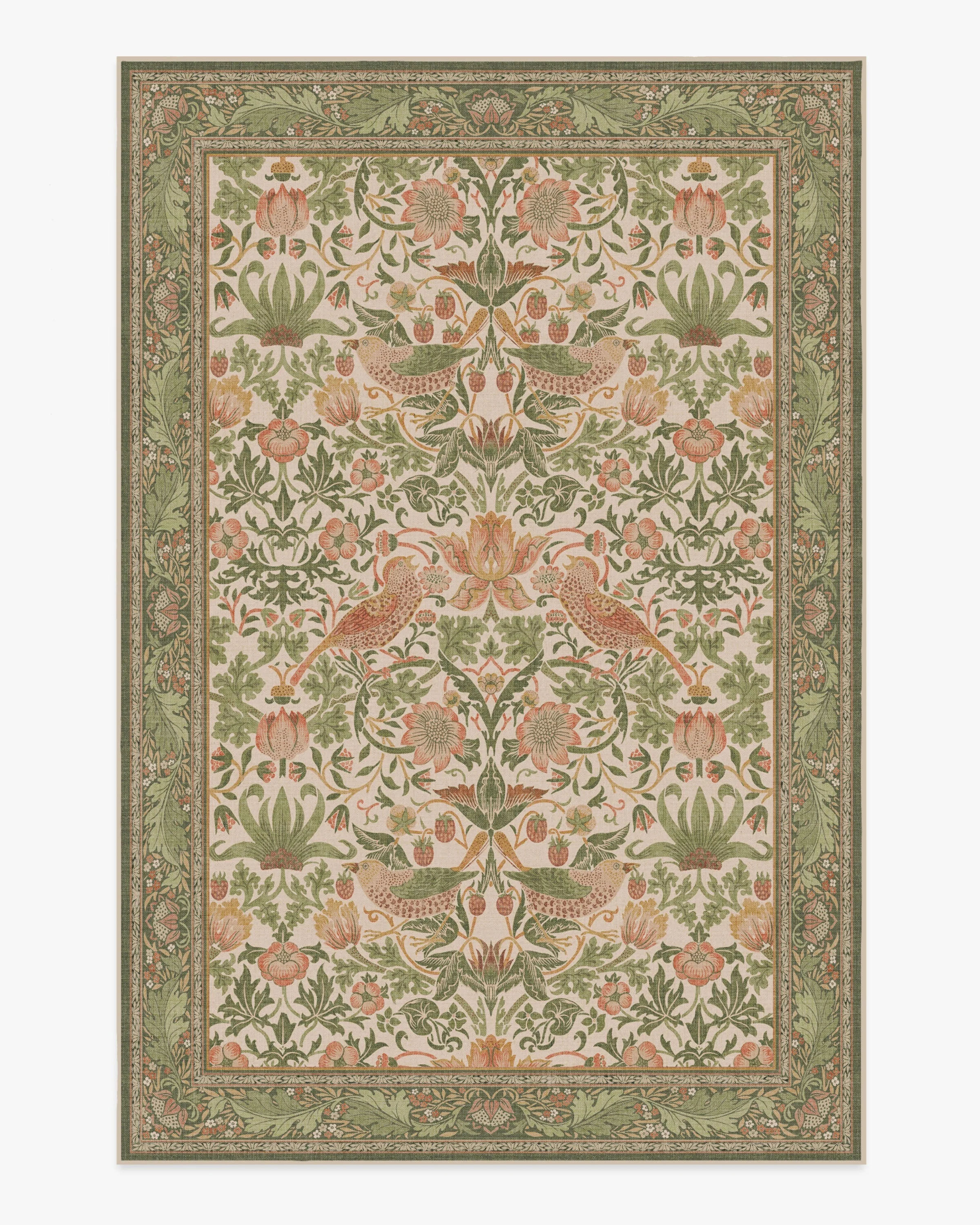 Strawberry Thief Sage & Rose Rug