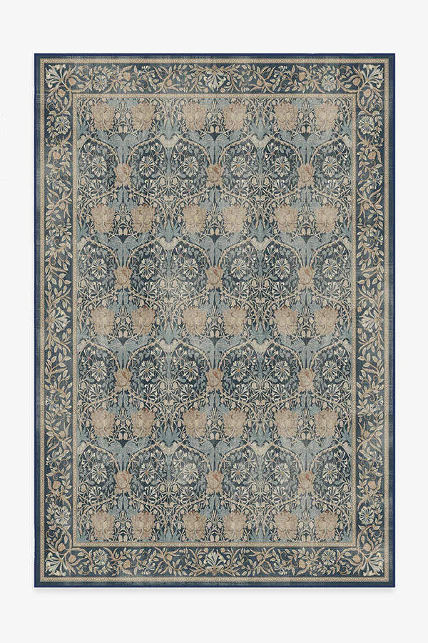 Honeysuckle & Tulip Indigo Flatwoven Rug