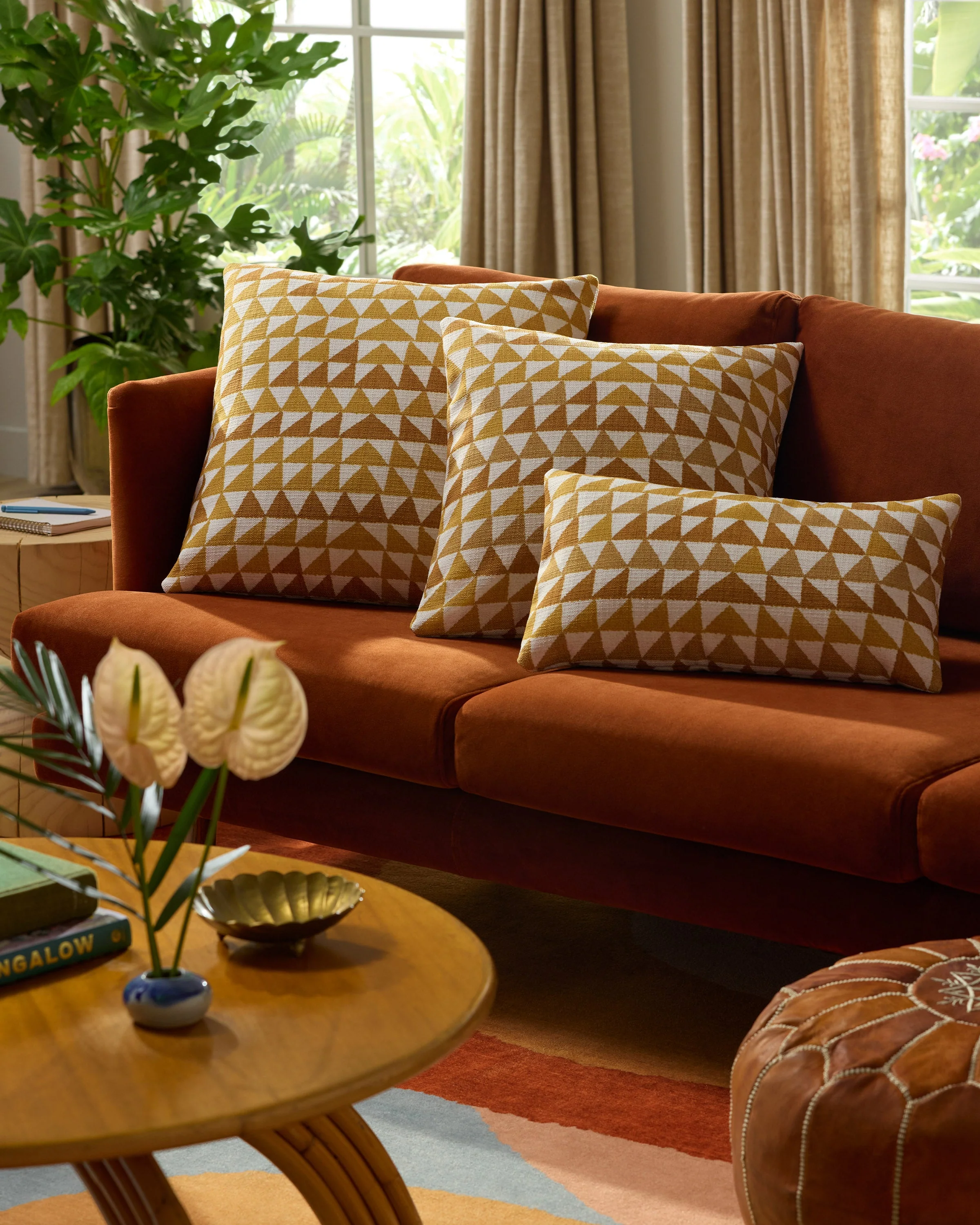 Miya Ochre Woven Throw Pillow