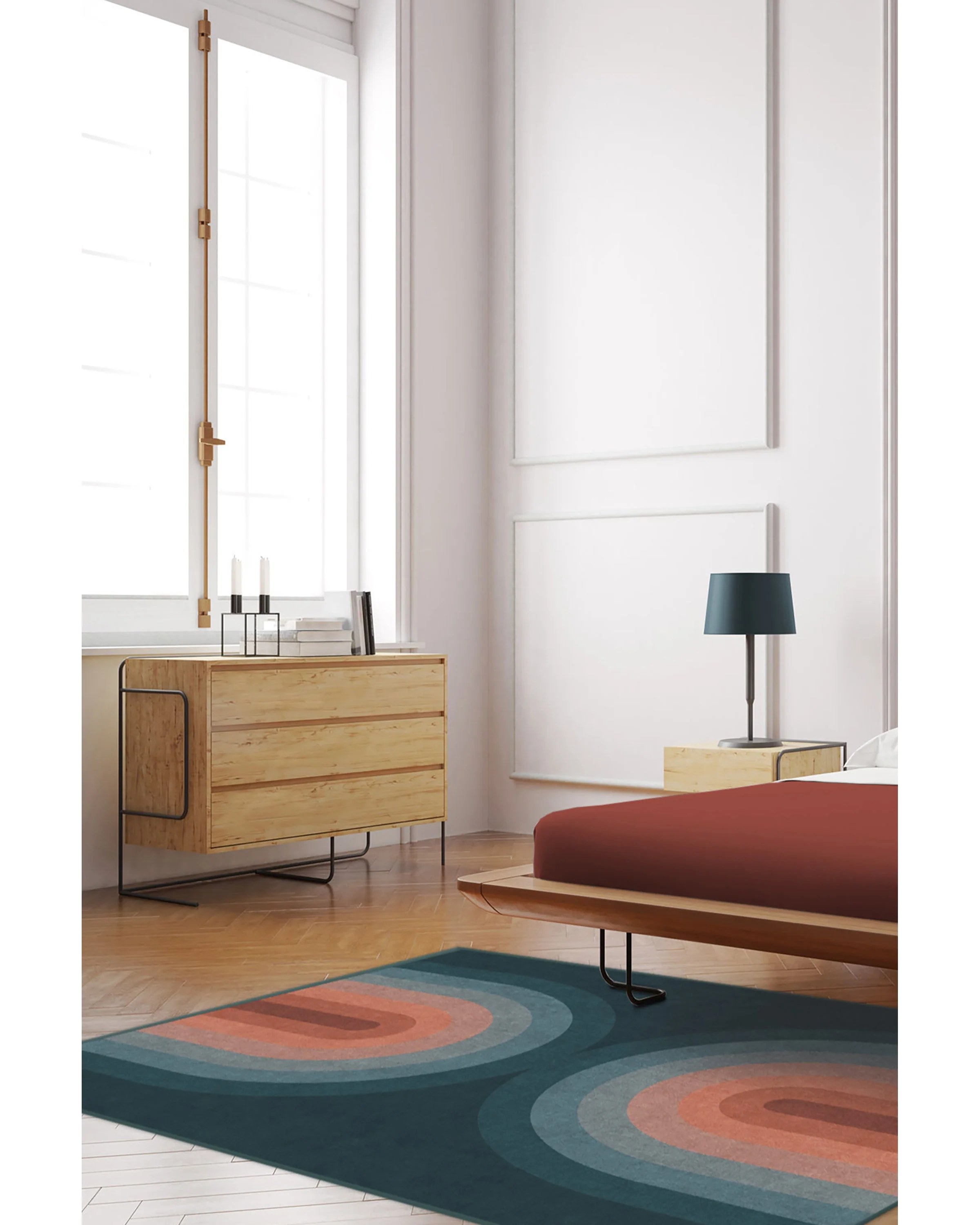 Absida Teal Flatwoven Rug