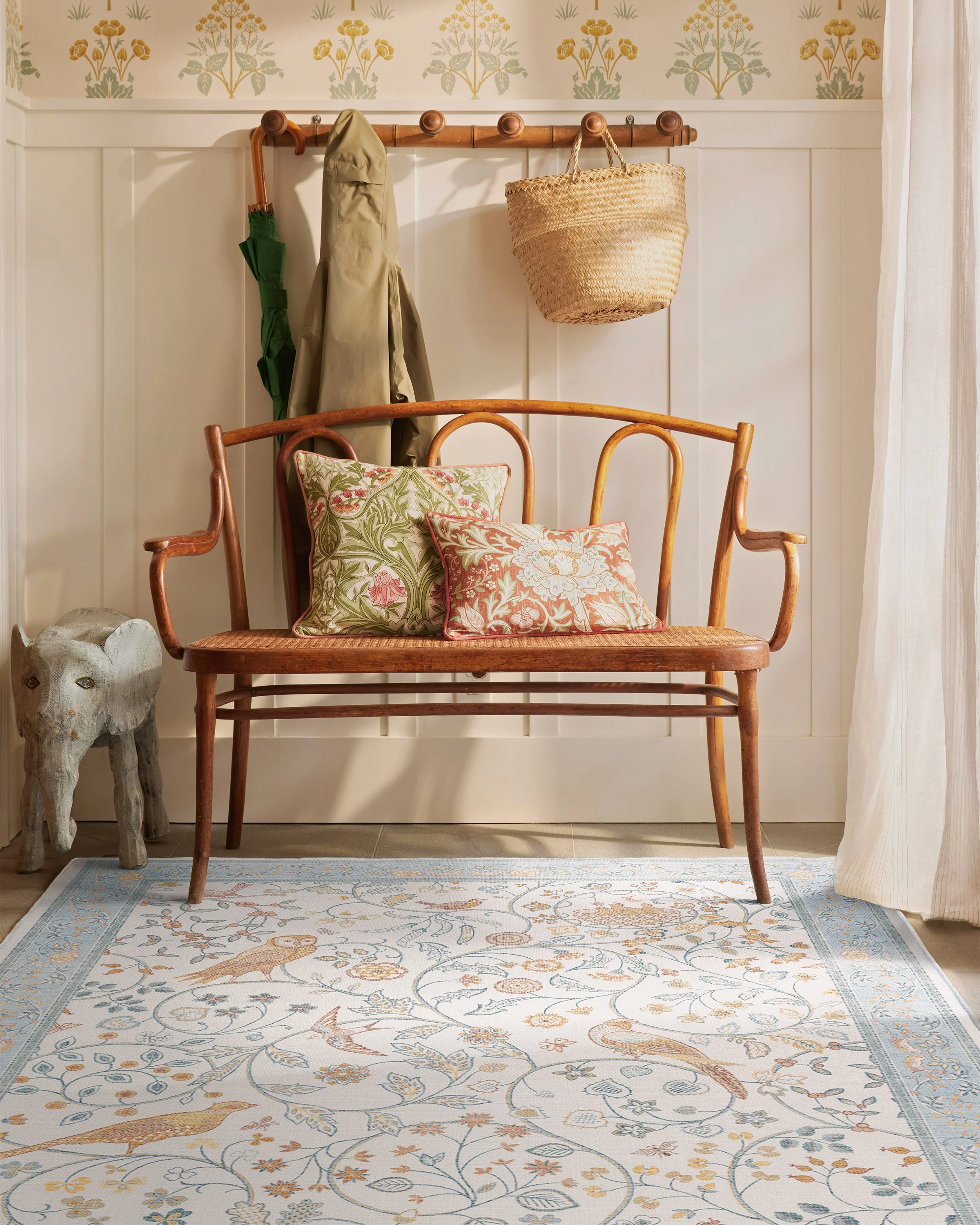 Newill Ivory & Blue Flatwoven Rug