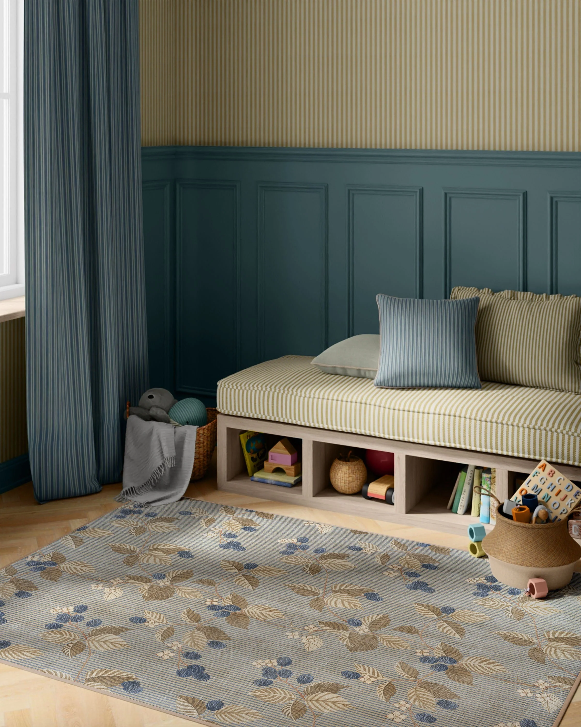 Rubus Azure & Fawn Flatwoven Rug