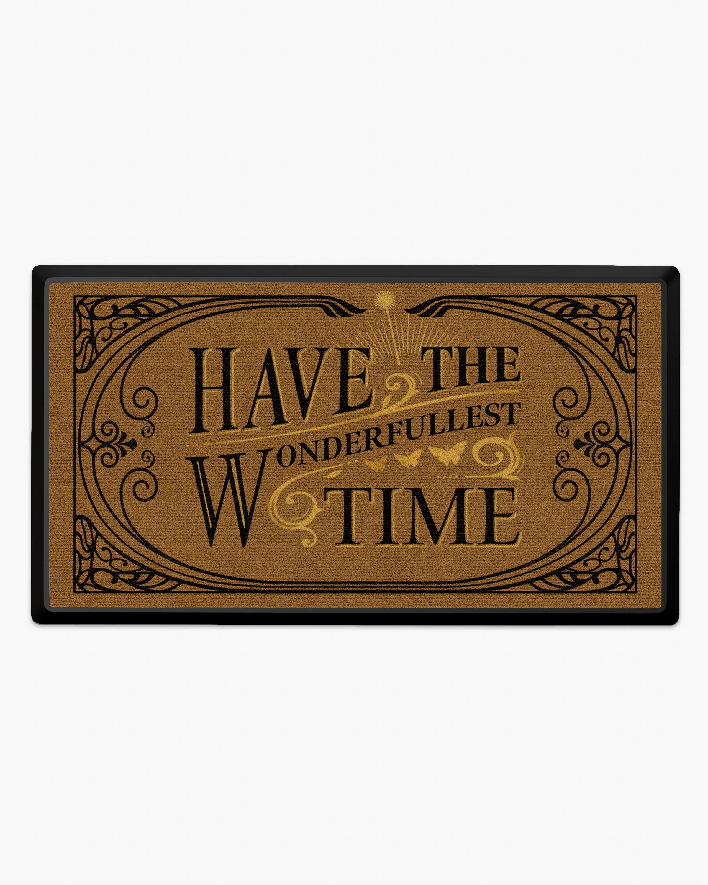 Have the Wonderfullest Time Black & Coir Large Doormat