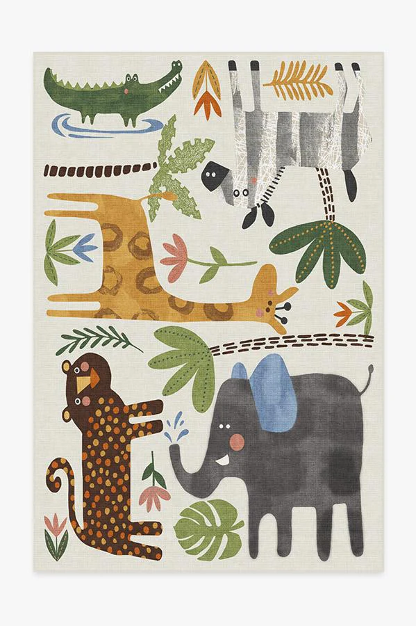 Jungle Safari Multicolor Flatwoven Rug
