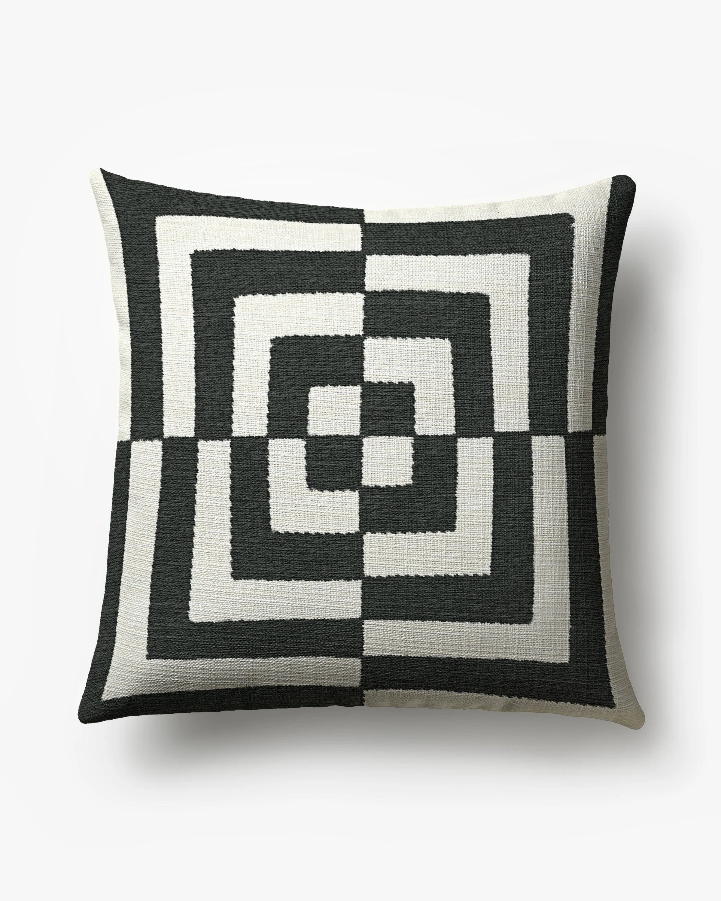 Op Art Ivory Woven Throw Pillow