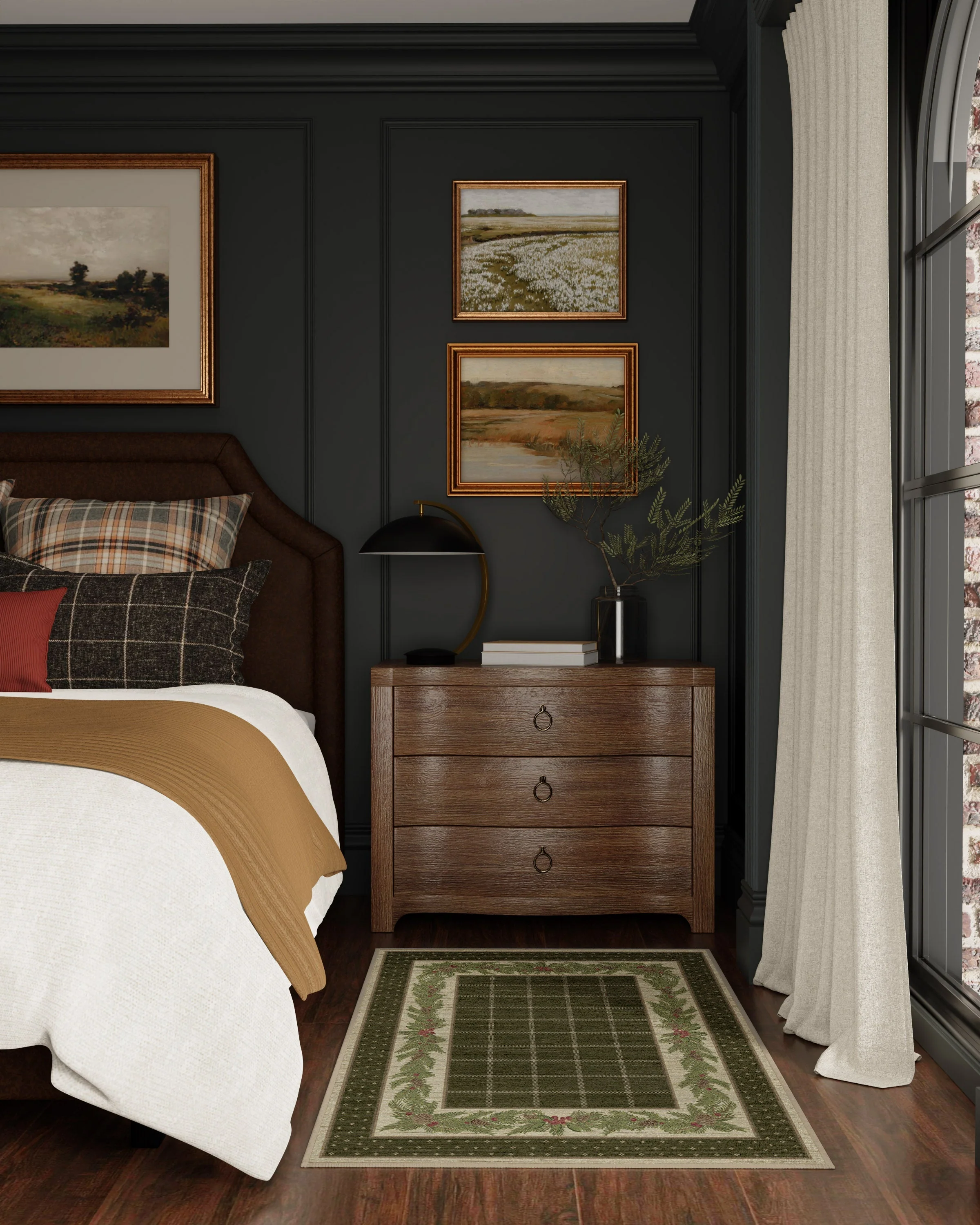 569-pine-border-dark-olive-rug-6.webp Pine Border Dark Olive Rug