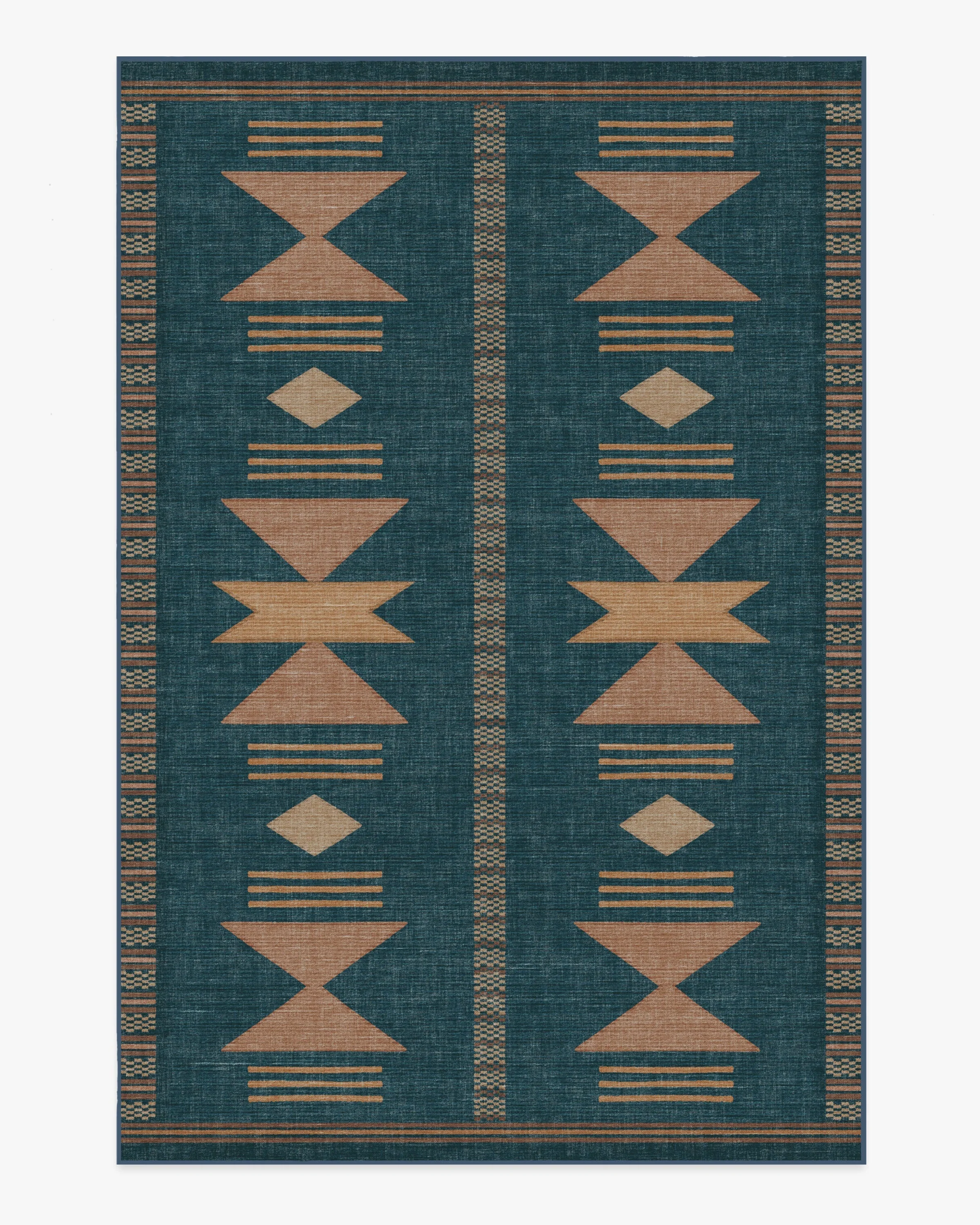 Lark Blue & Rose Rug