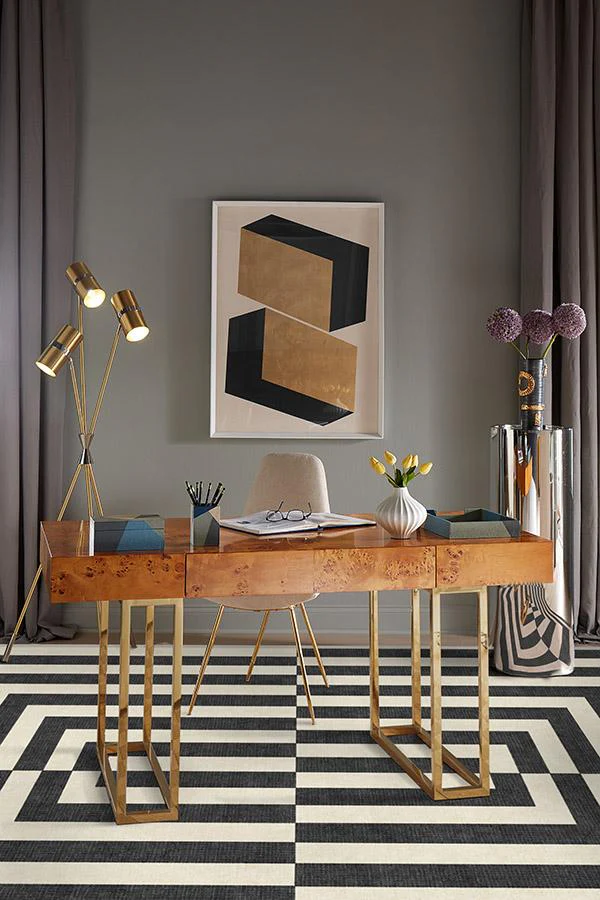 Op Art Charcoal Flatwoven Rug