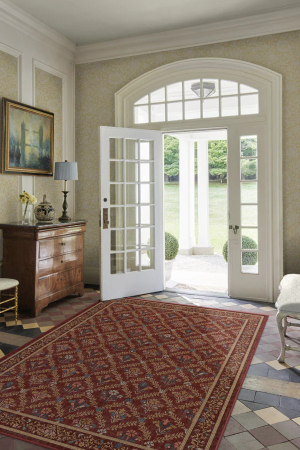 Bellflowers Amber Red Flatwoven Rug