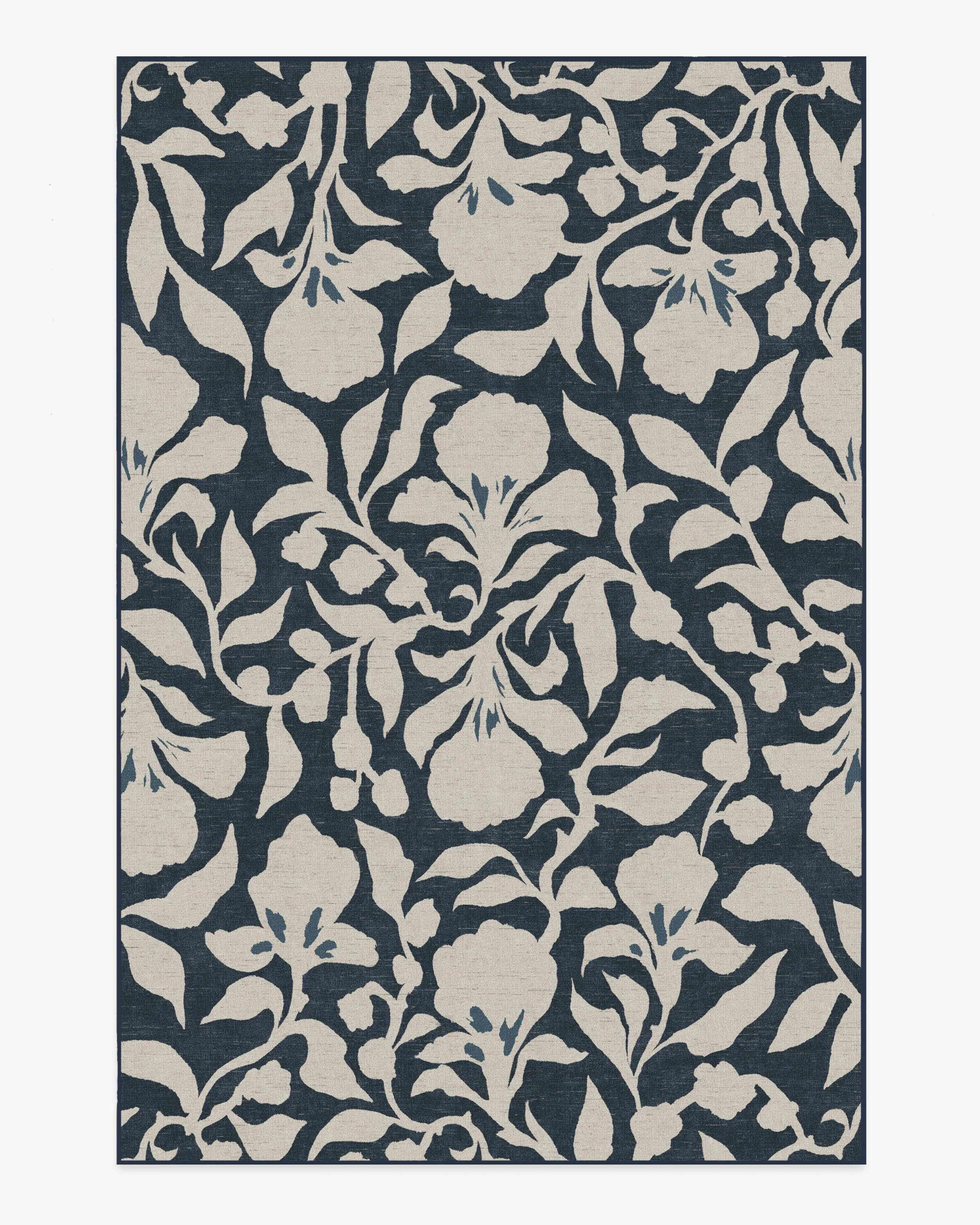 Flora Ink Blue & Ivory Flatwoven Rug