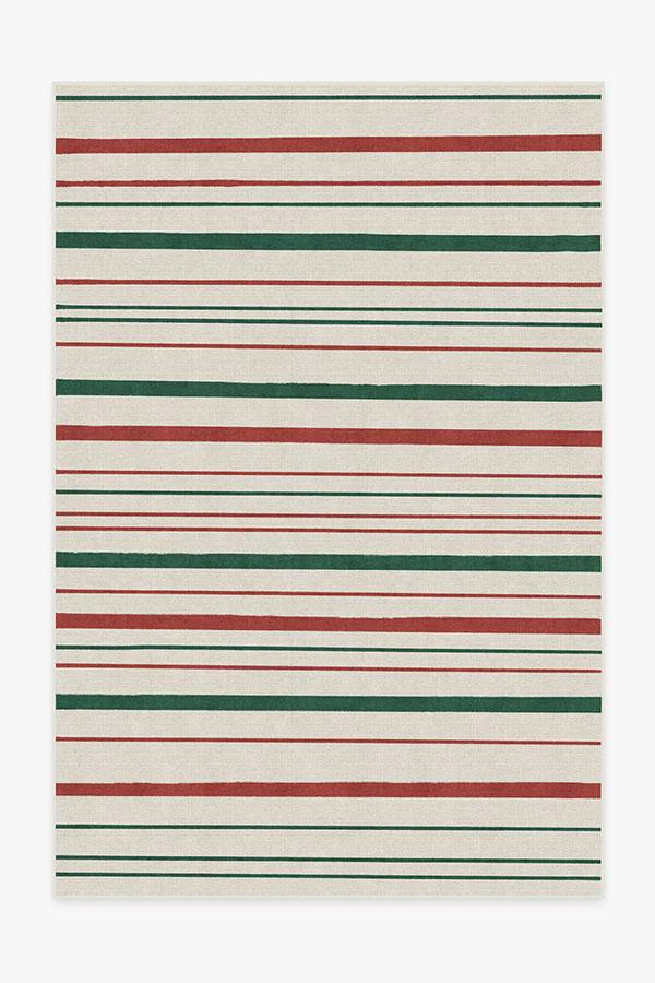 Hudson Stripe Red & Green Rug