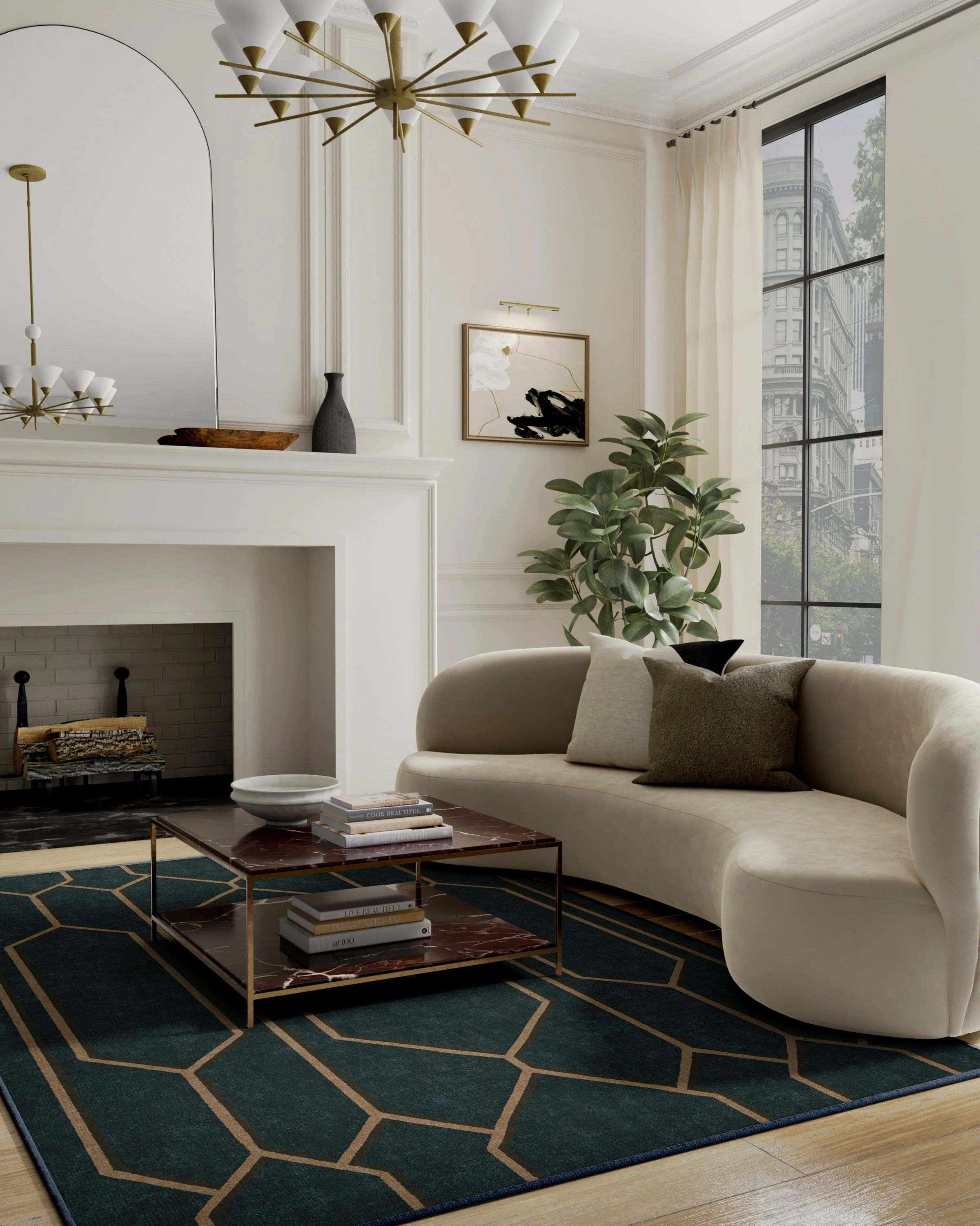 Bryant Marine Blue & Gold Flatwoven Rug