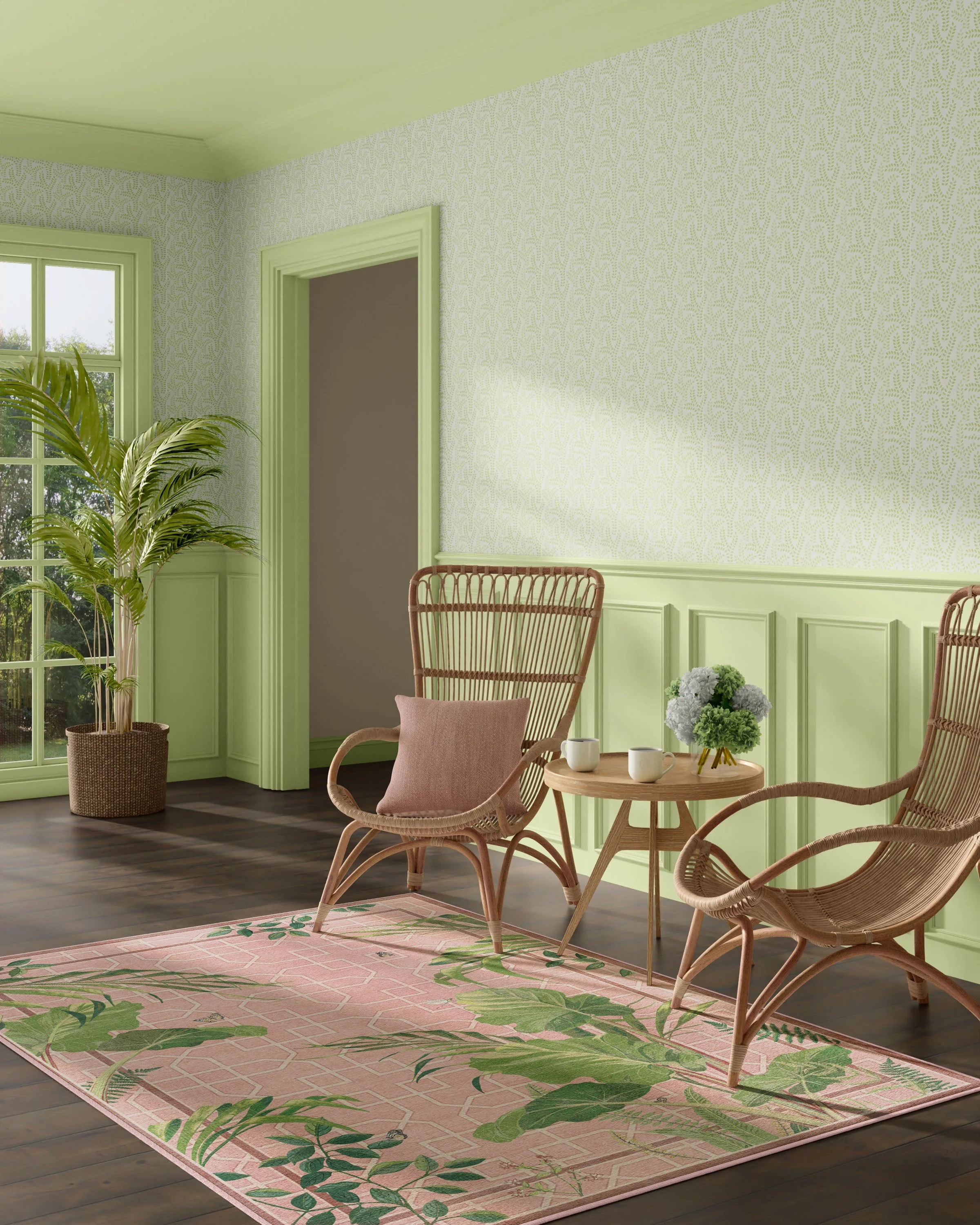 Palm House Rose Flatwoven Rug