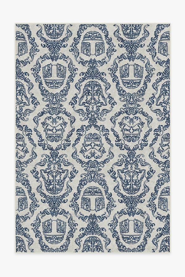 Dark Side Damask Delft Blue Rug