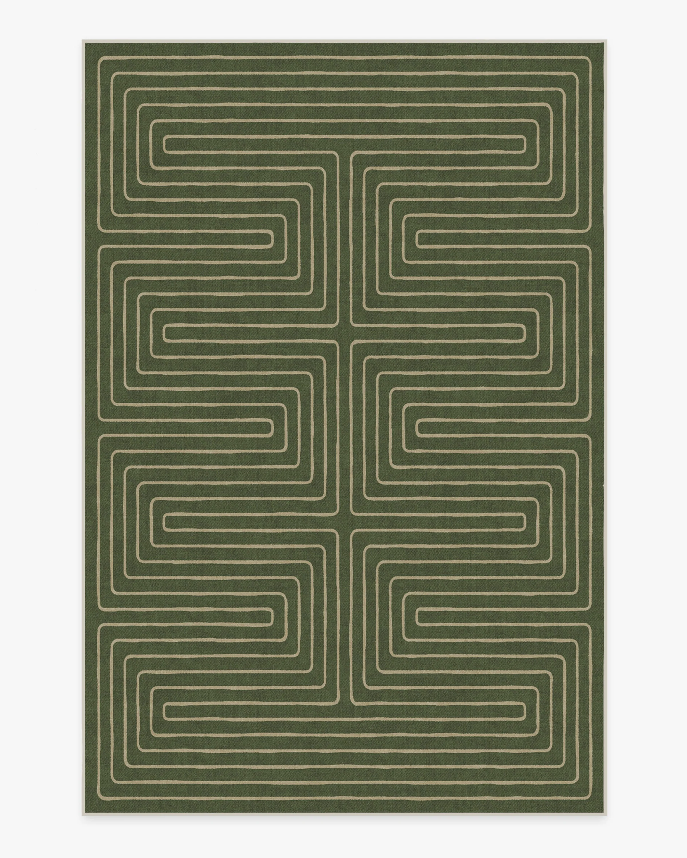 Labyrinth Fern Green Flatwoven Rug
