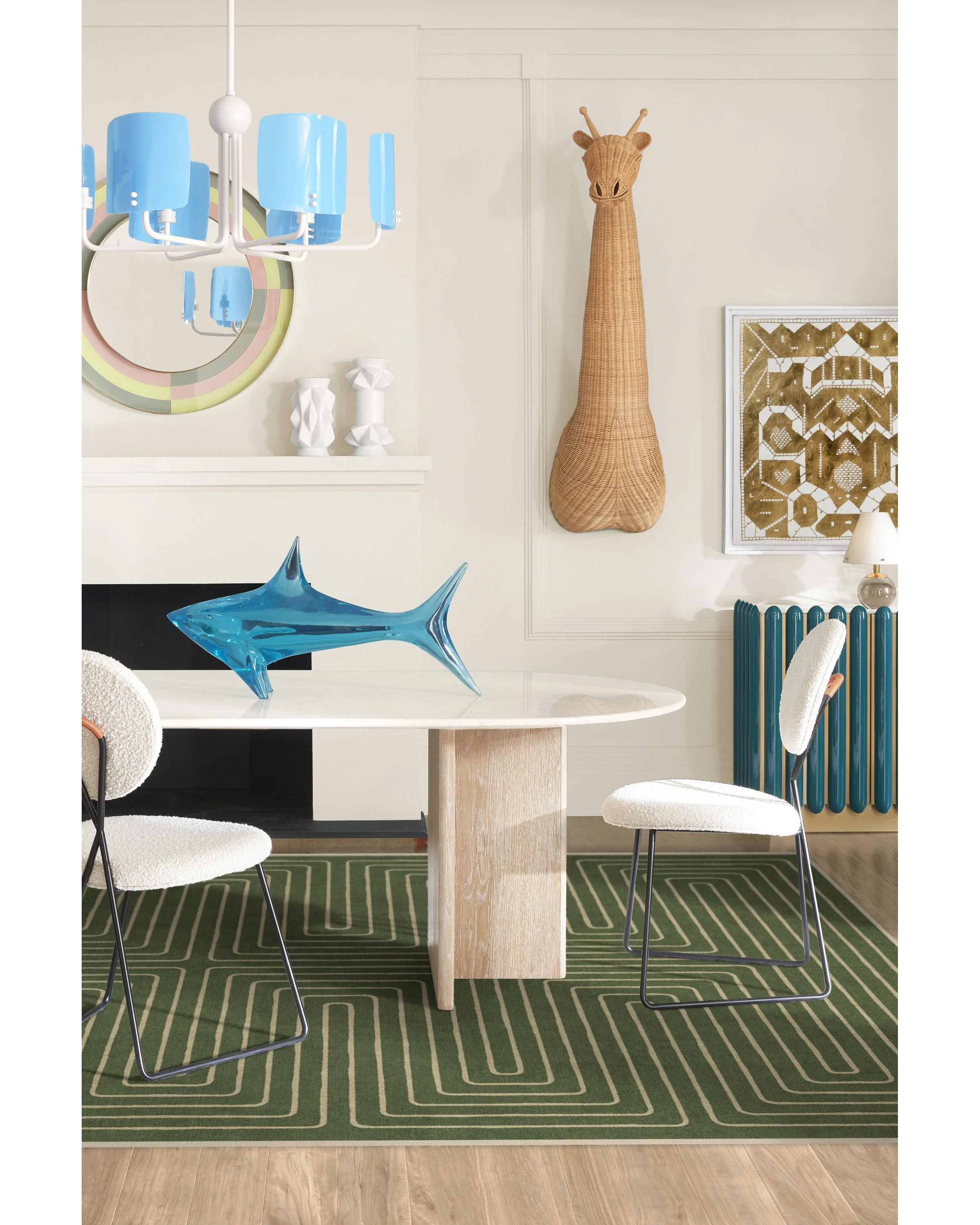 Labyrinth Fern Green Flatwoven Rug