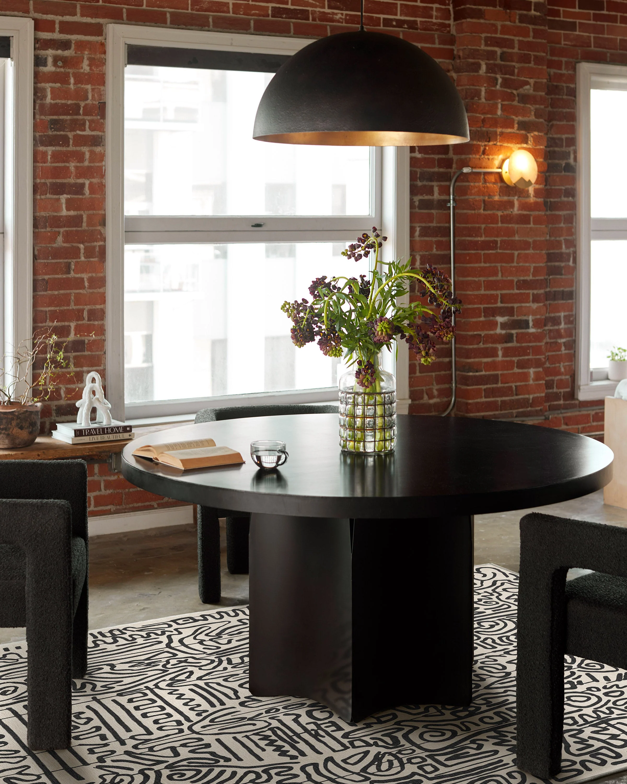 Freestyle Black & Ivory Flatwoven Rug