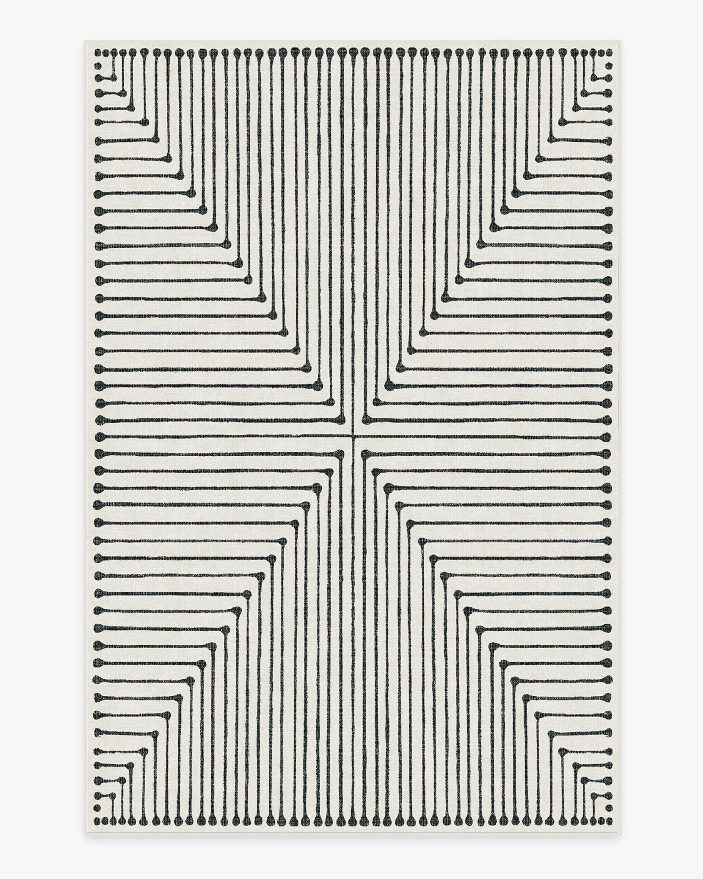 Inkdrop Black & Ivory Flatwoven Rug
