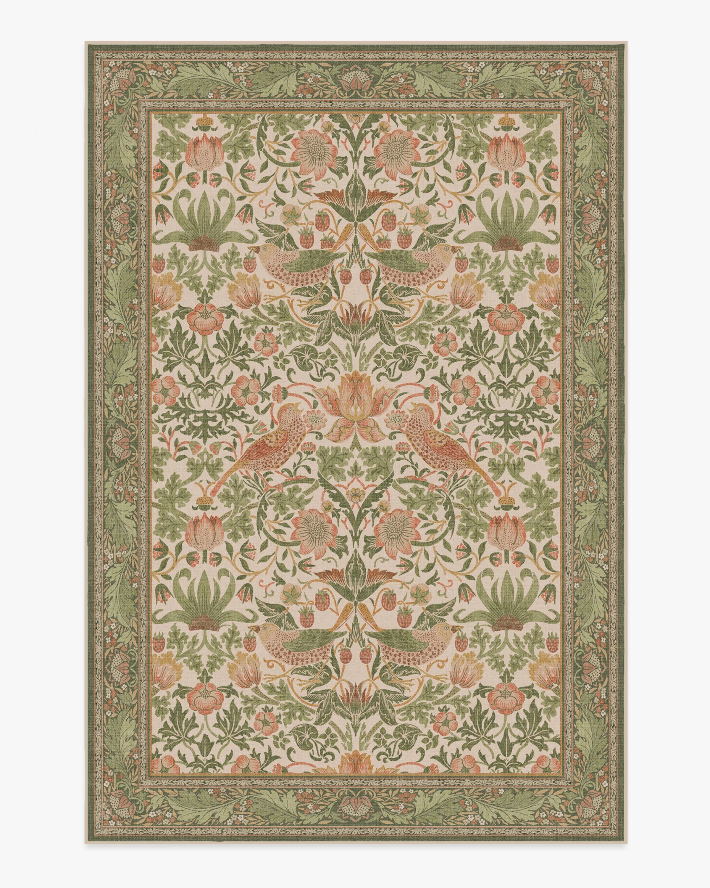 Strawberry Thief Sage & Rose Flatwoven Rug
