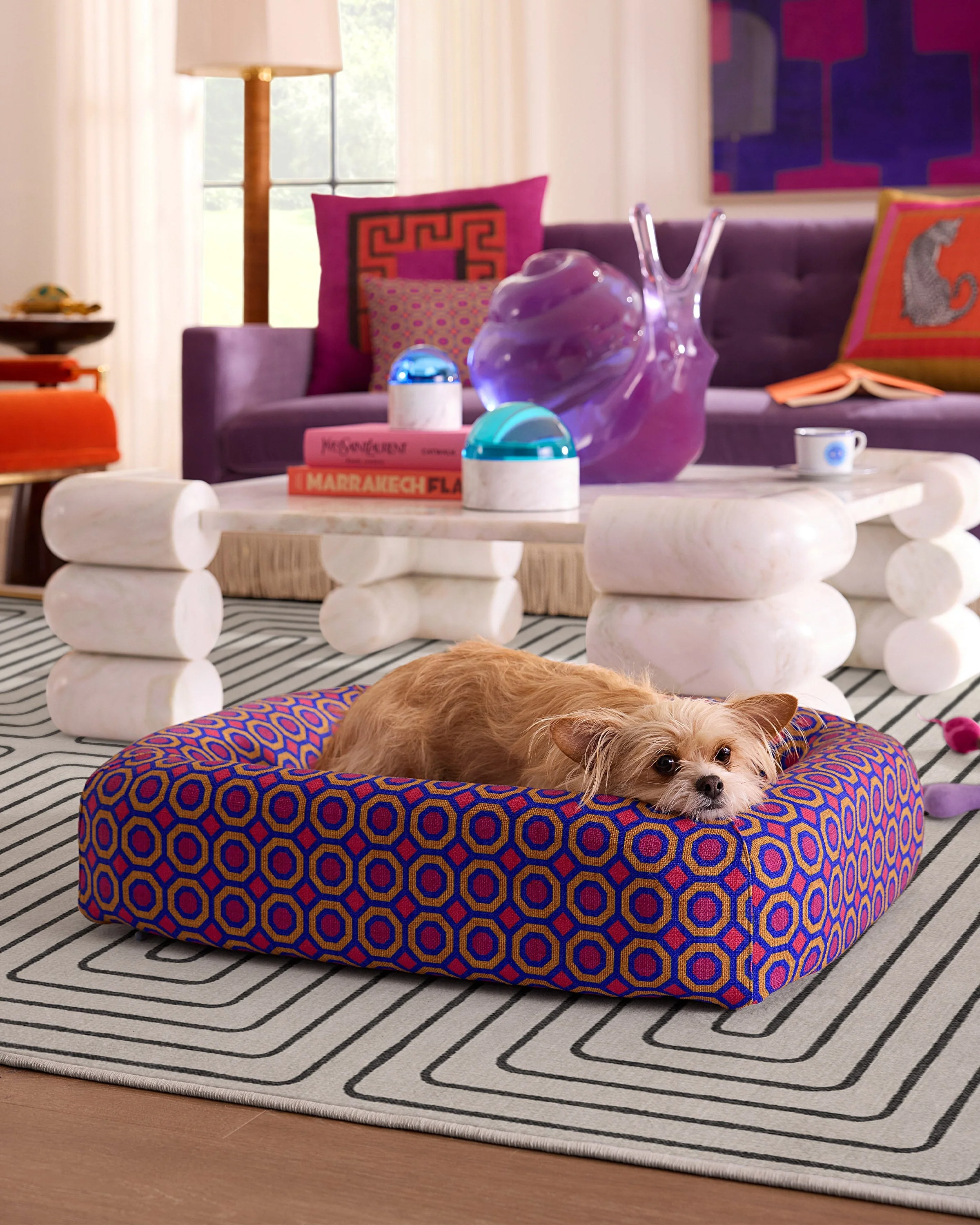Piccadilly Fuchsia Woven Bolster Pet Bed