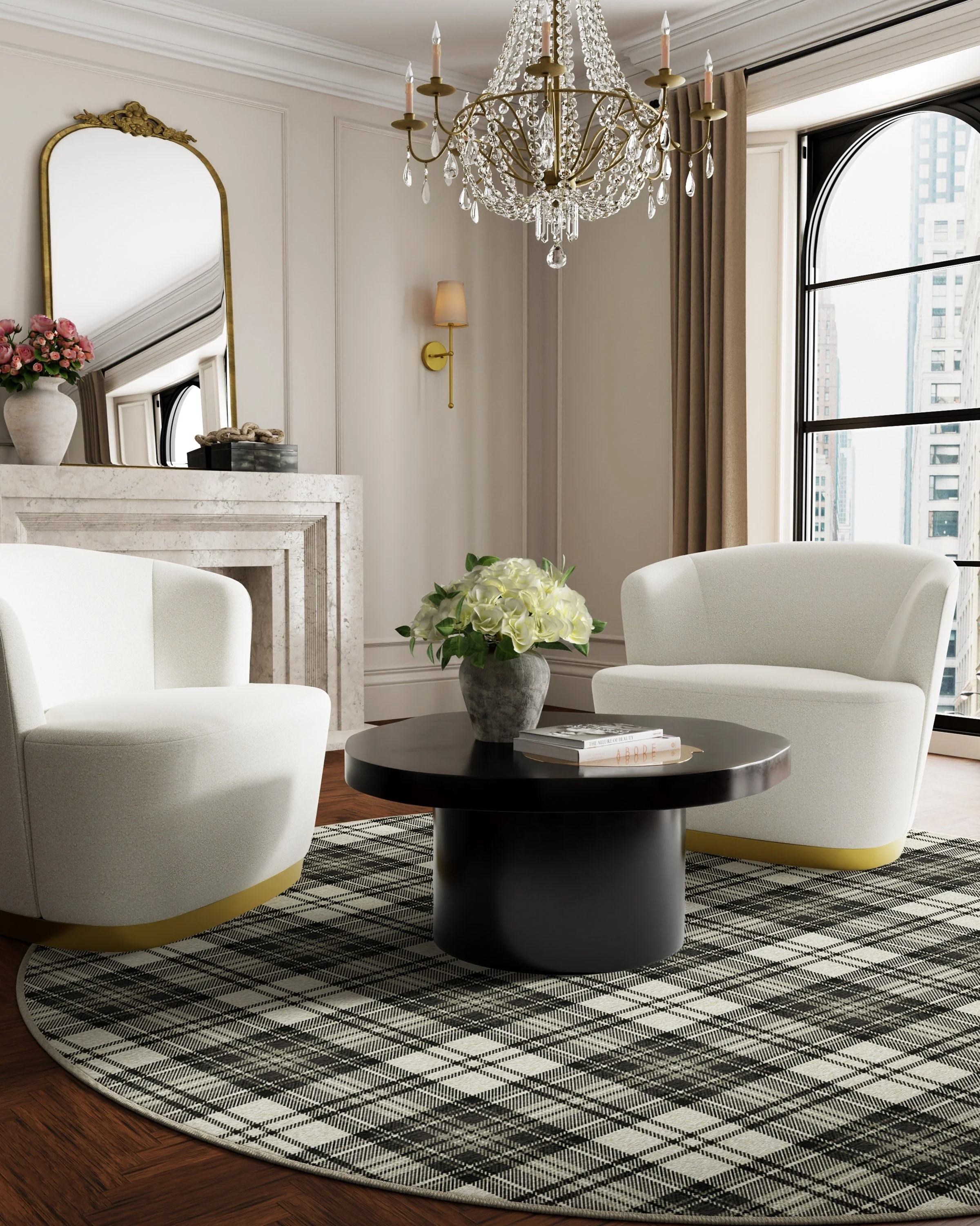 766-dress-stewart-tartan-black-ivory-flatwoven-rug-6.webp Dress Stewart Tartan Black & Ivory Flatwoven Rug