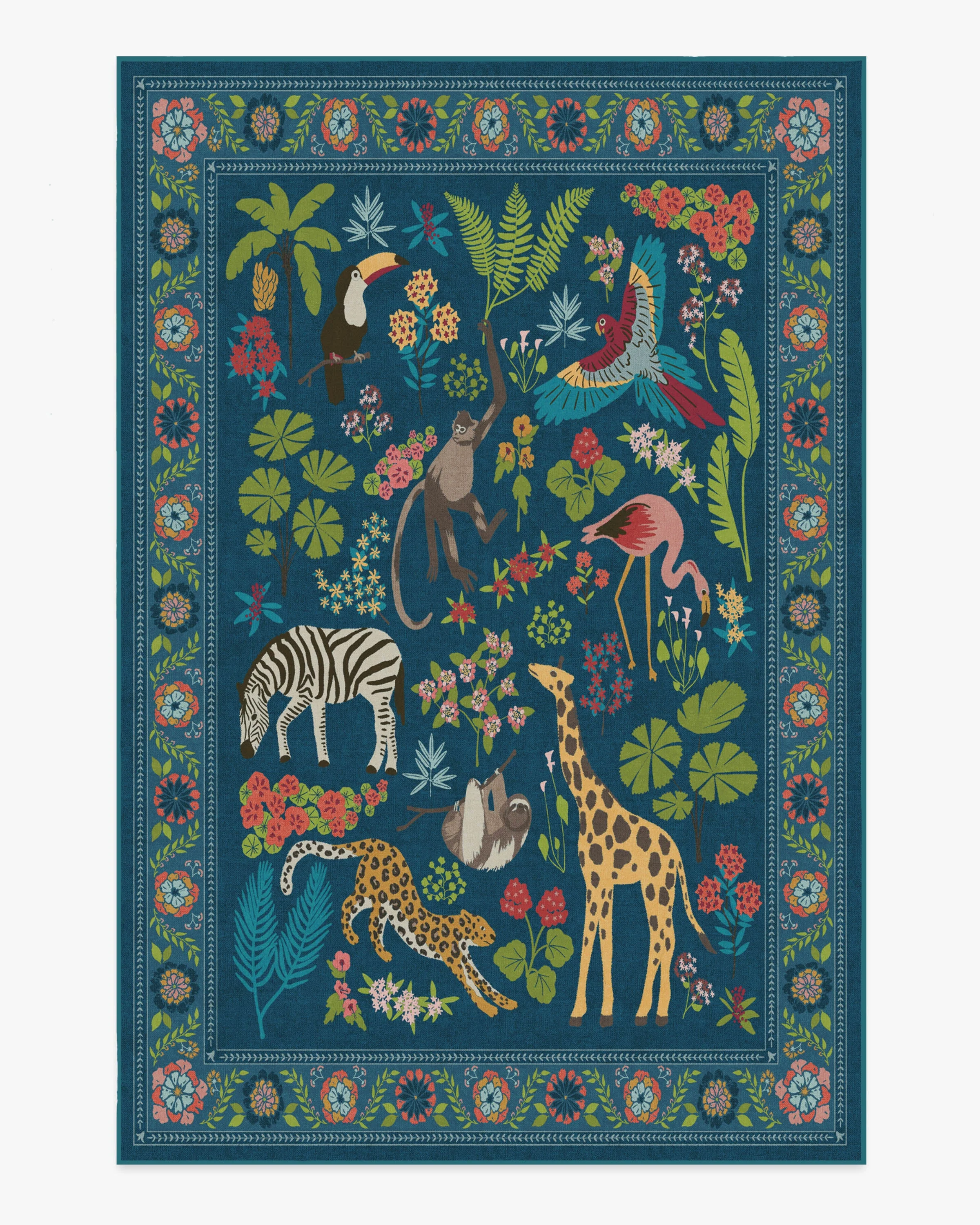 Jingle Jungle Royal Blue Flatwoven Rug