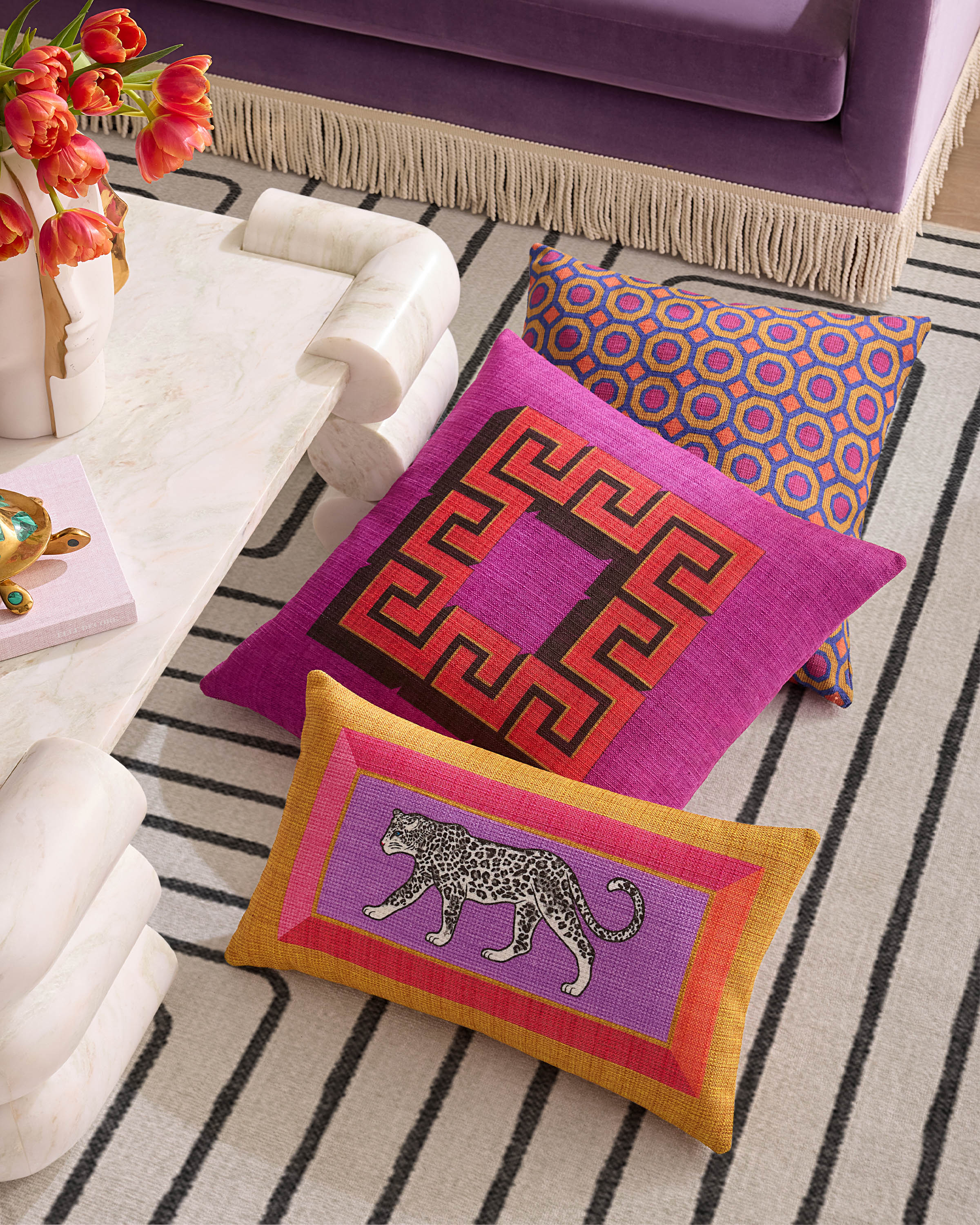 803-snow-leopard-multicolor-woven-throw-pillow-2.jpg Snow Leopard Multicolor Woven Throw Pillow