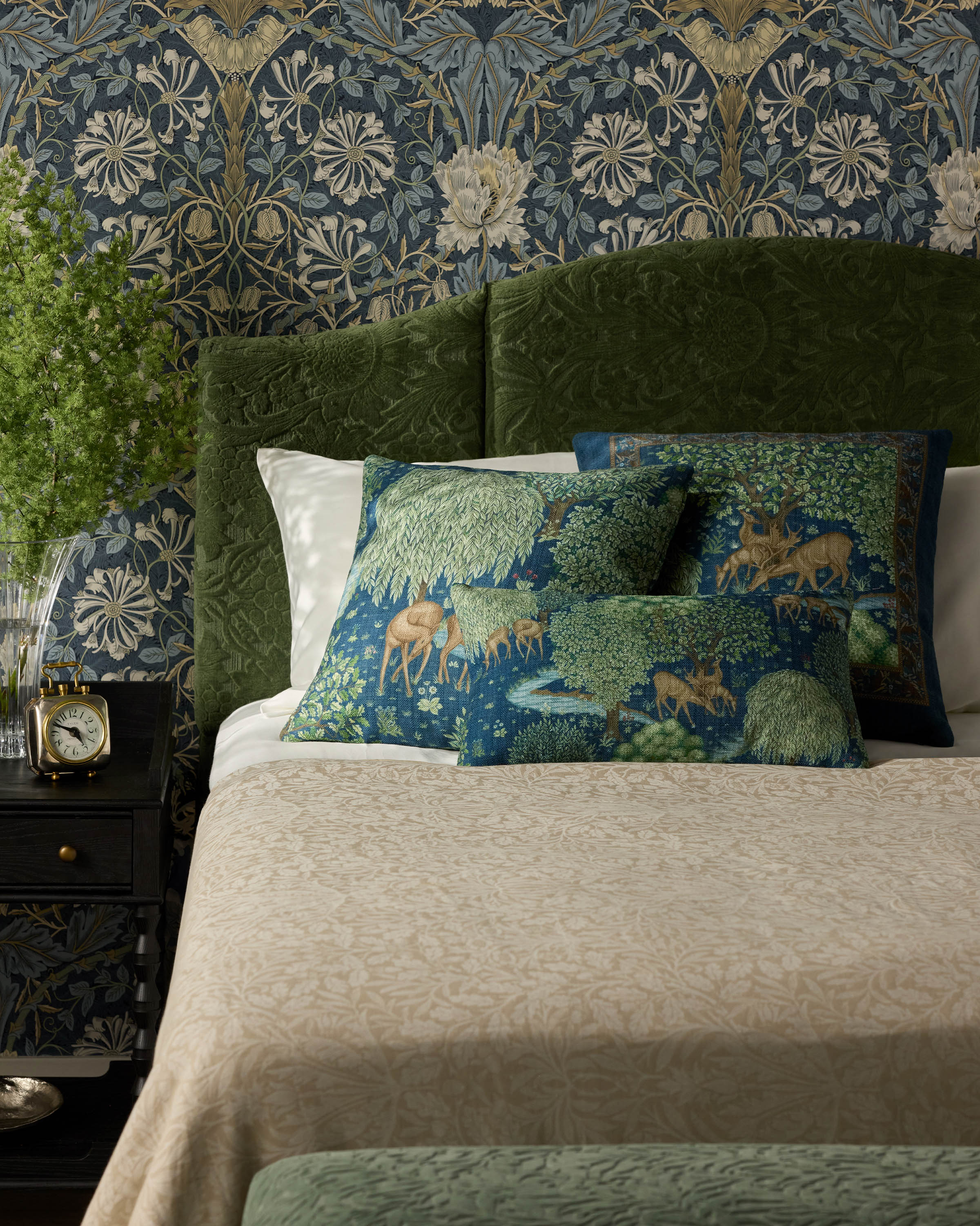Brook Sapphire Blue Woven Lumbar Throw Pillow