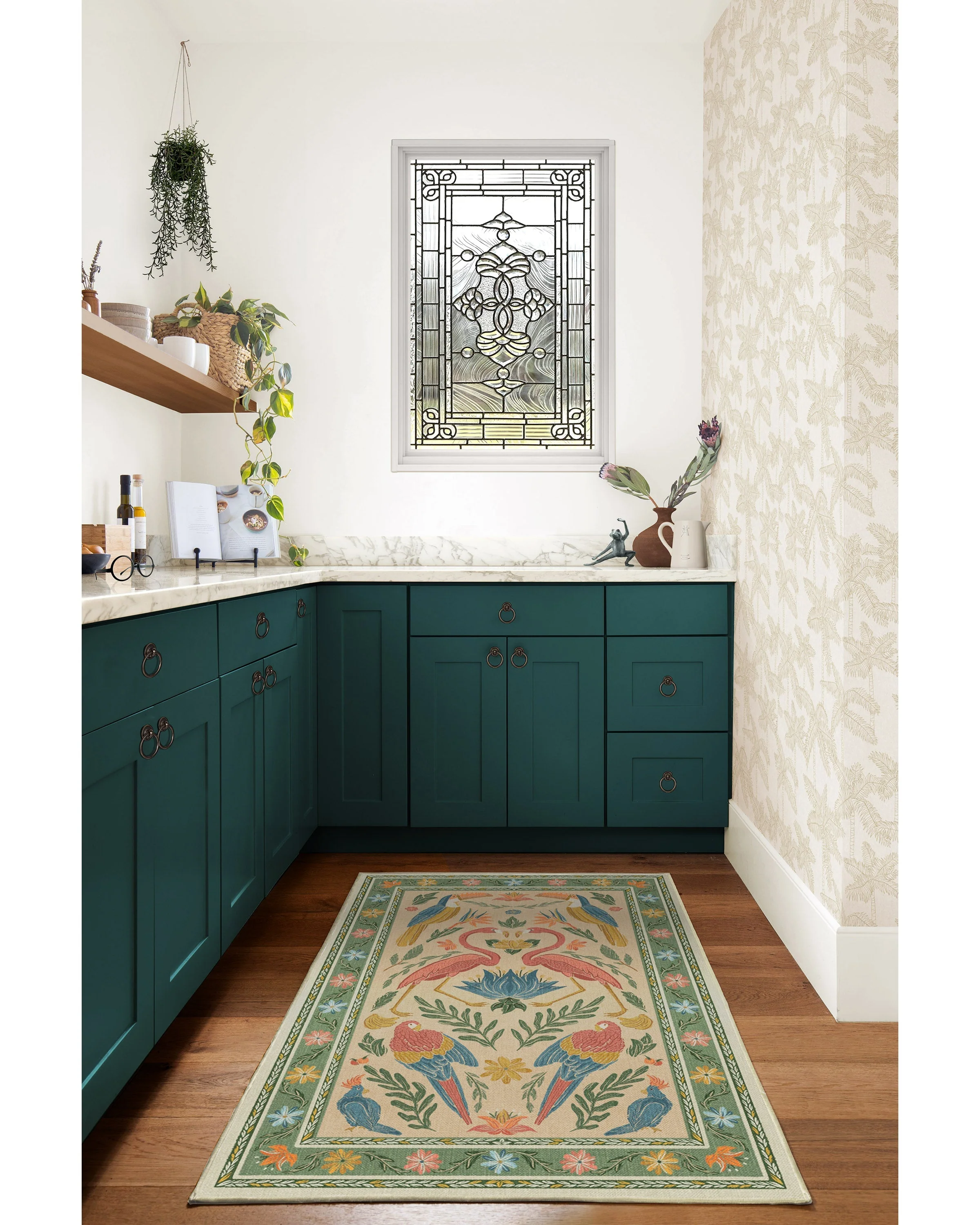 833-birds-of-a-feather-green-peach-rug-6.webp Birds Of A Feather Green & Peach Rug