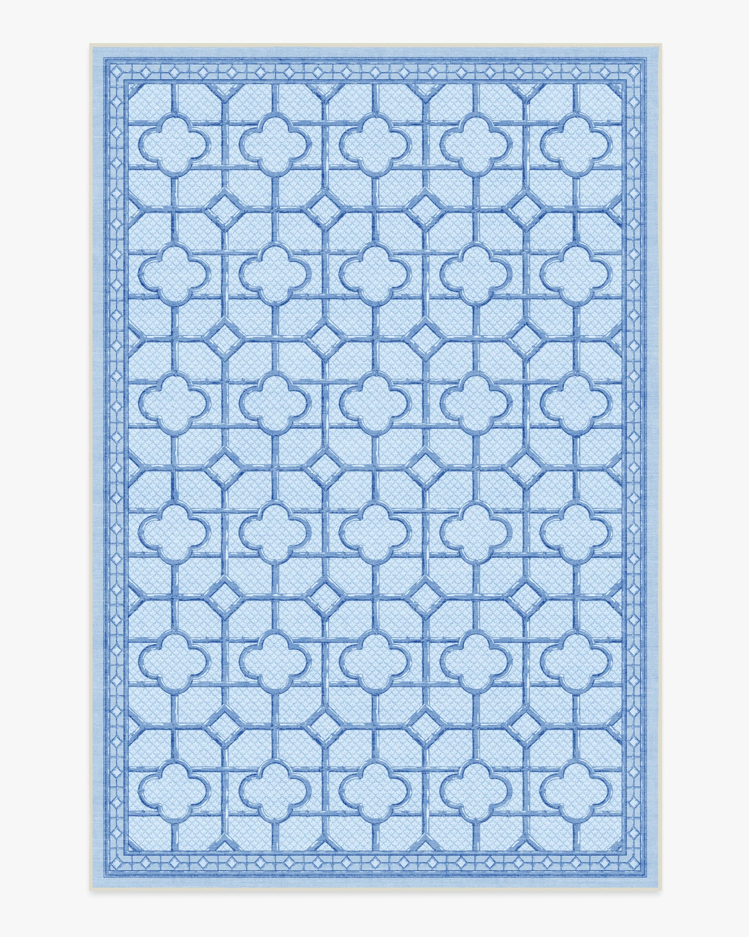 Shaded Bamboo Blue Outdoor Rug