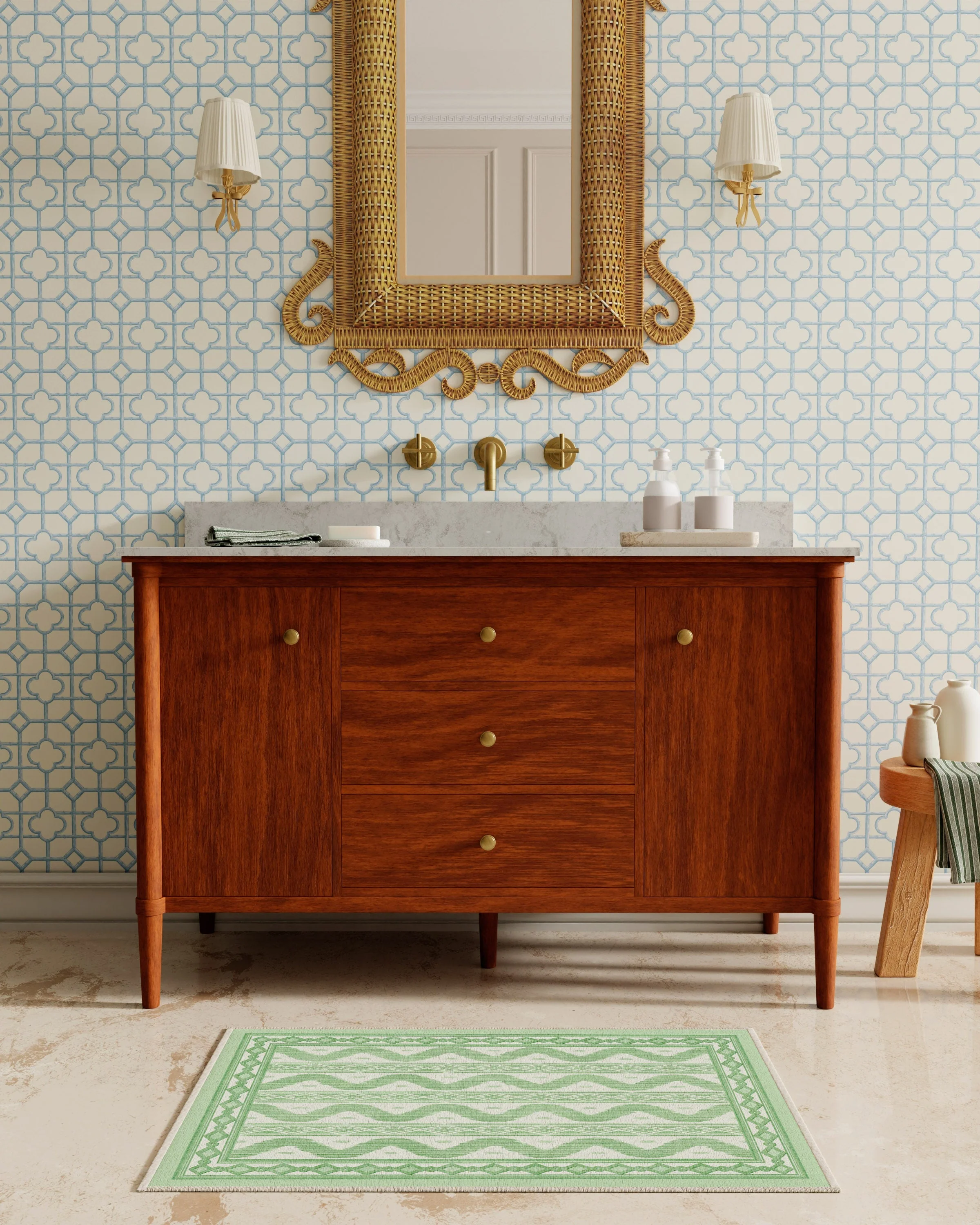 886-ava-ikat-green-flatwoven-rug-4.webp Ava Ikat Green Flatwoven Rug