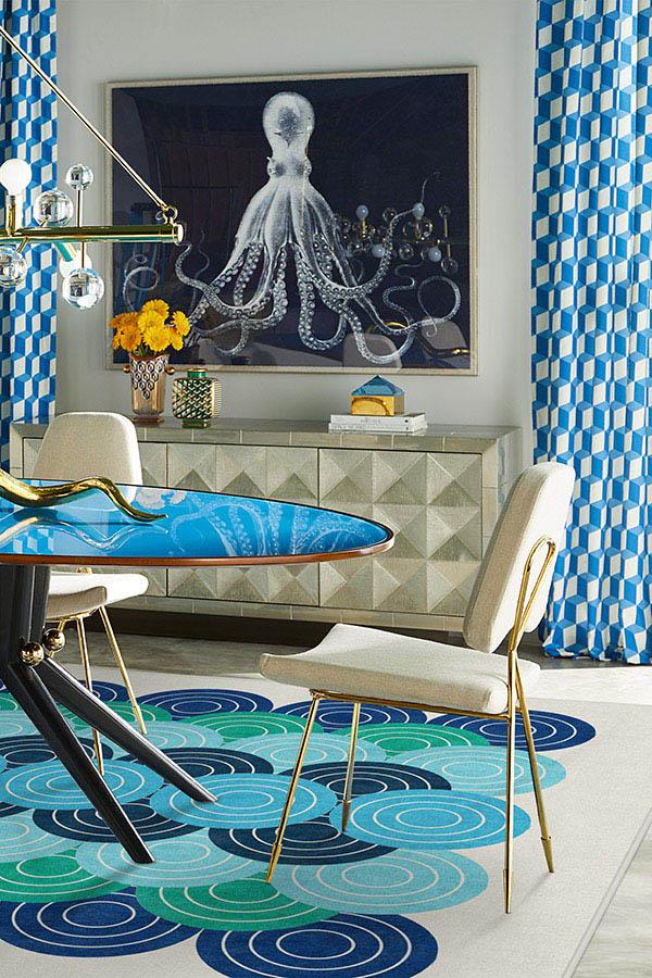 Biba Blue Green Flatwoven Rug