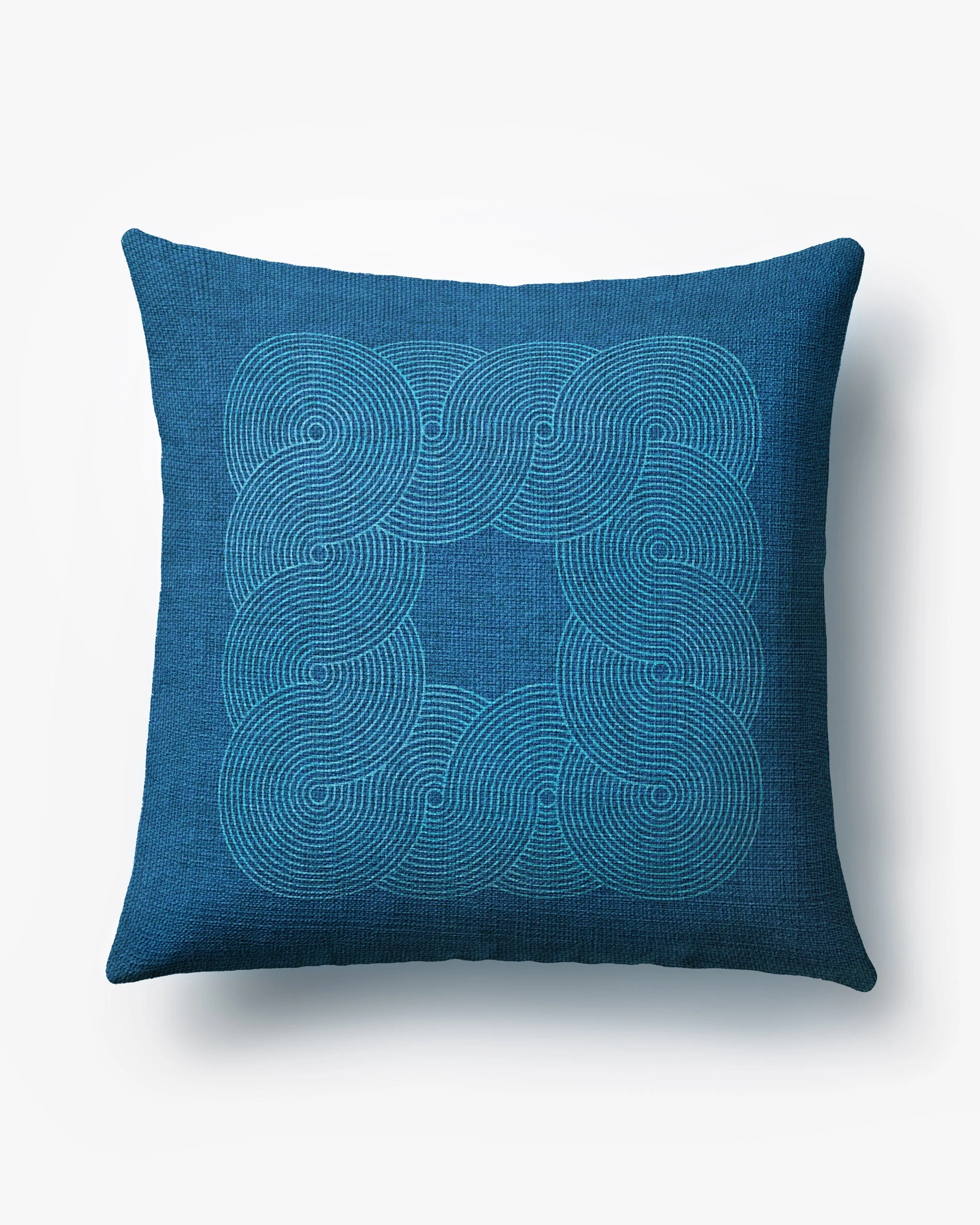 Pompidou Blue Woven Throw Pillow