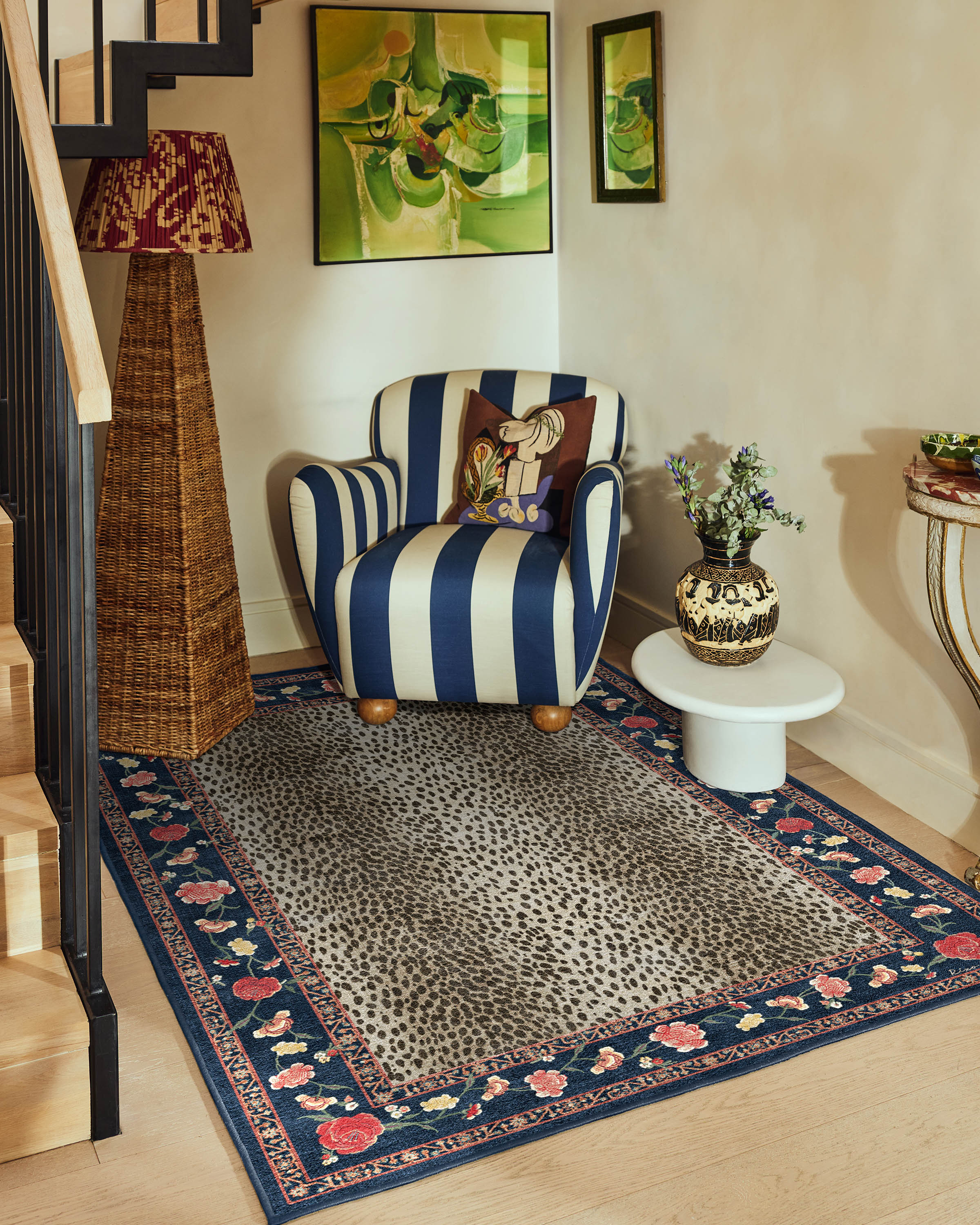 Kensington Sapphire & Brown Flatwoven Rug