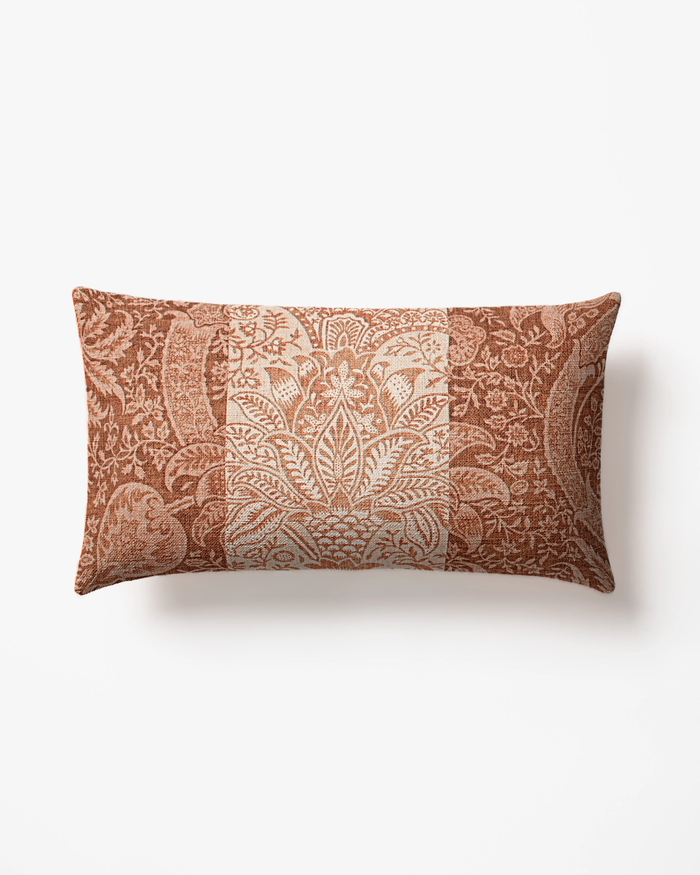 Indian Blush & Rust Woven Lumbar Throw Pillow