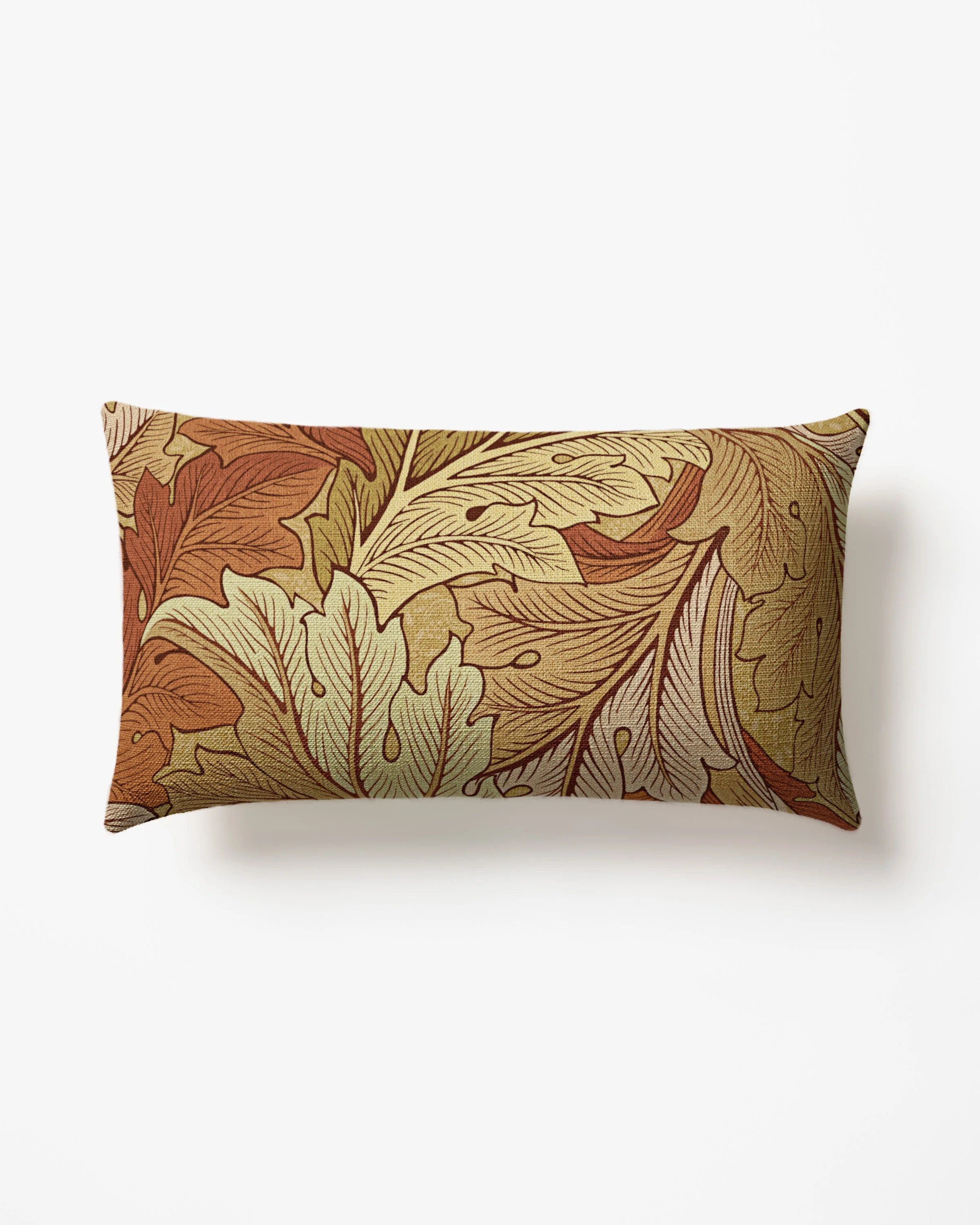 Acanthus Warm Neutral Woven Lumbar Throw Pillow
