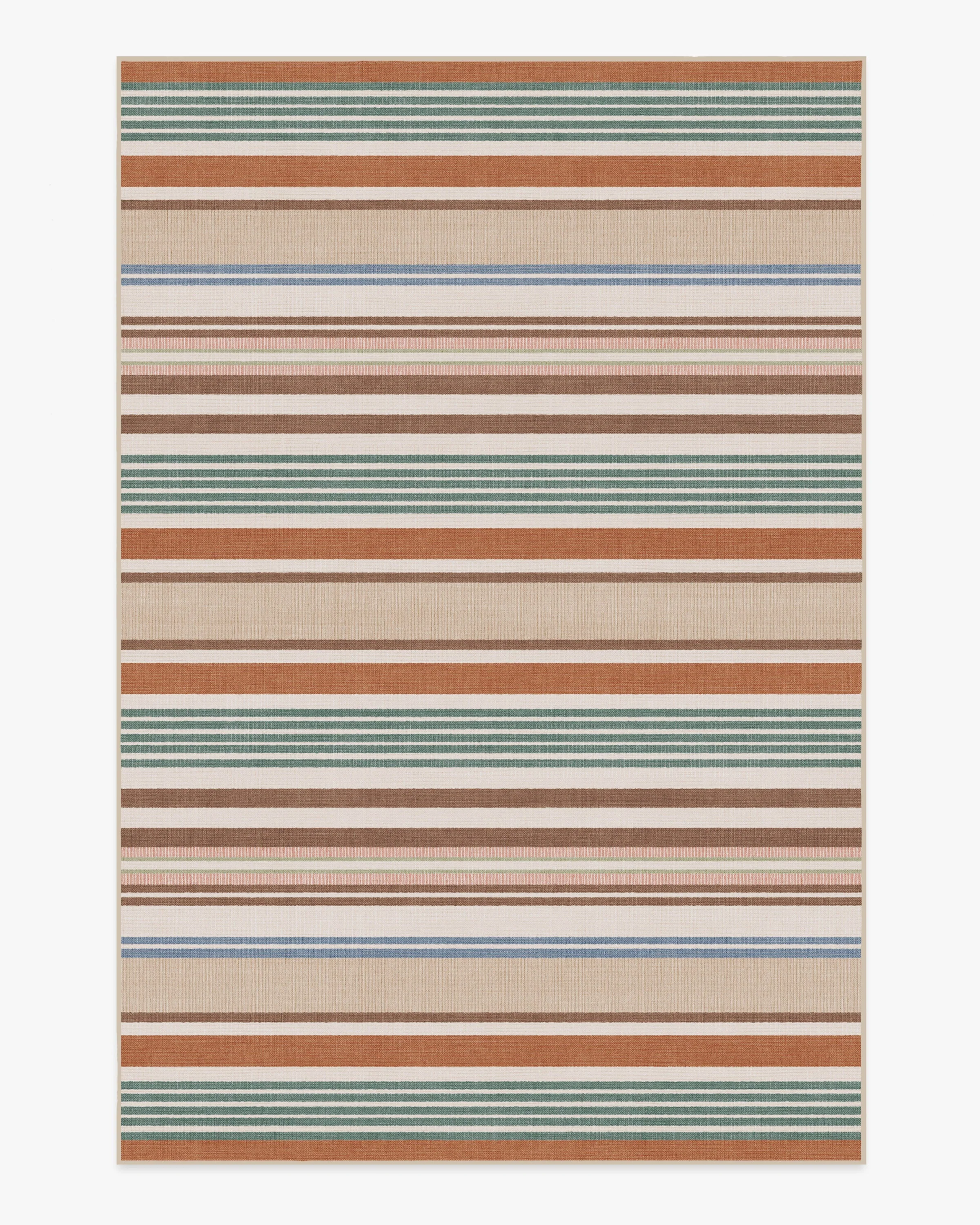 Tropez Stripe Red Multicolor Flatwoven Rug