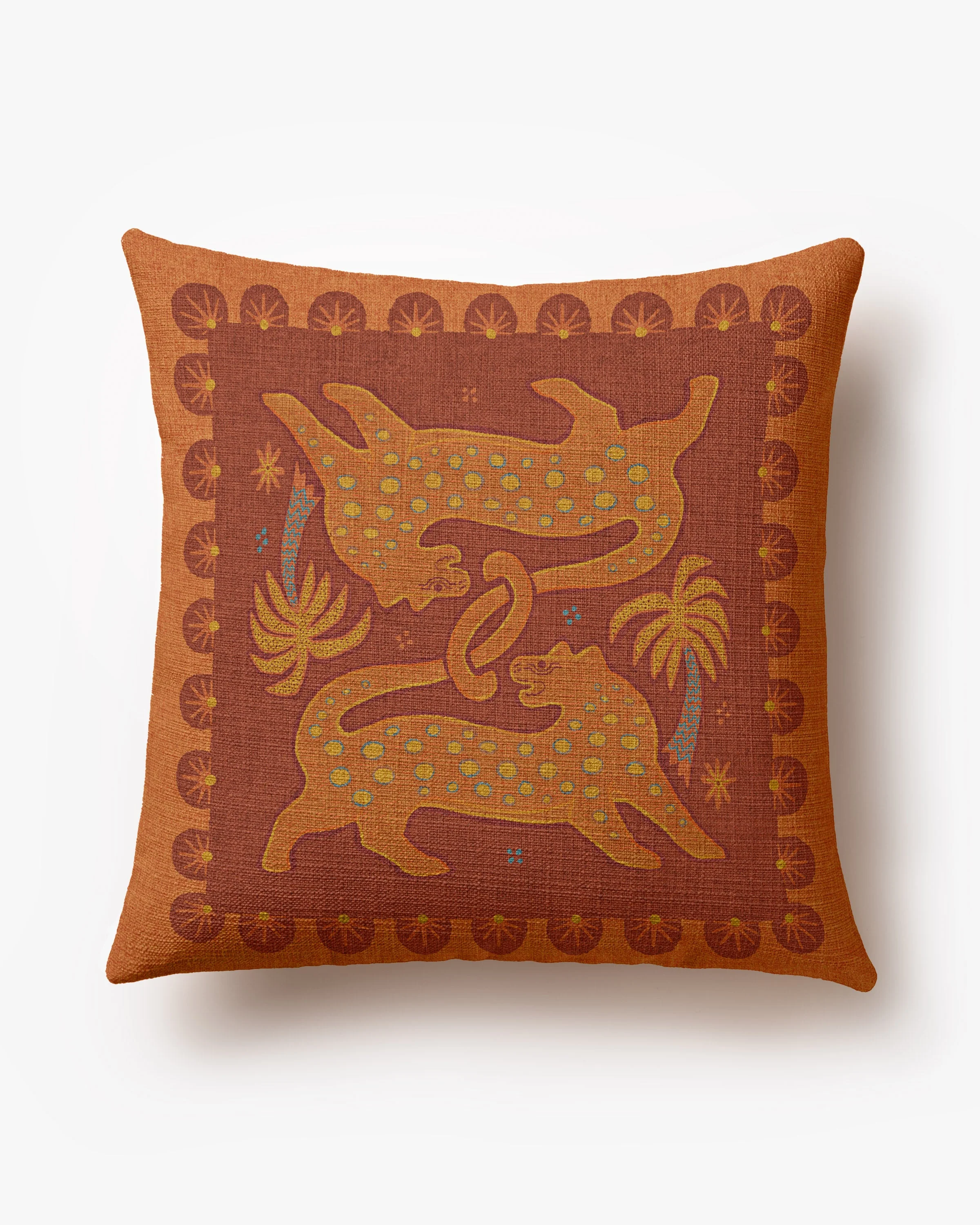 Lina Terracotta Woven Throw Pillow